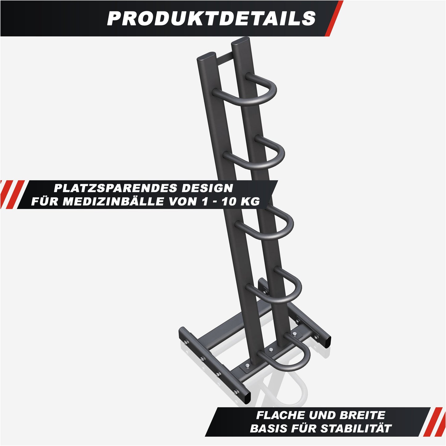 Medizinballständer für 5 Bälle - Gorilla Sports DE