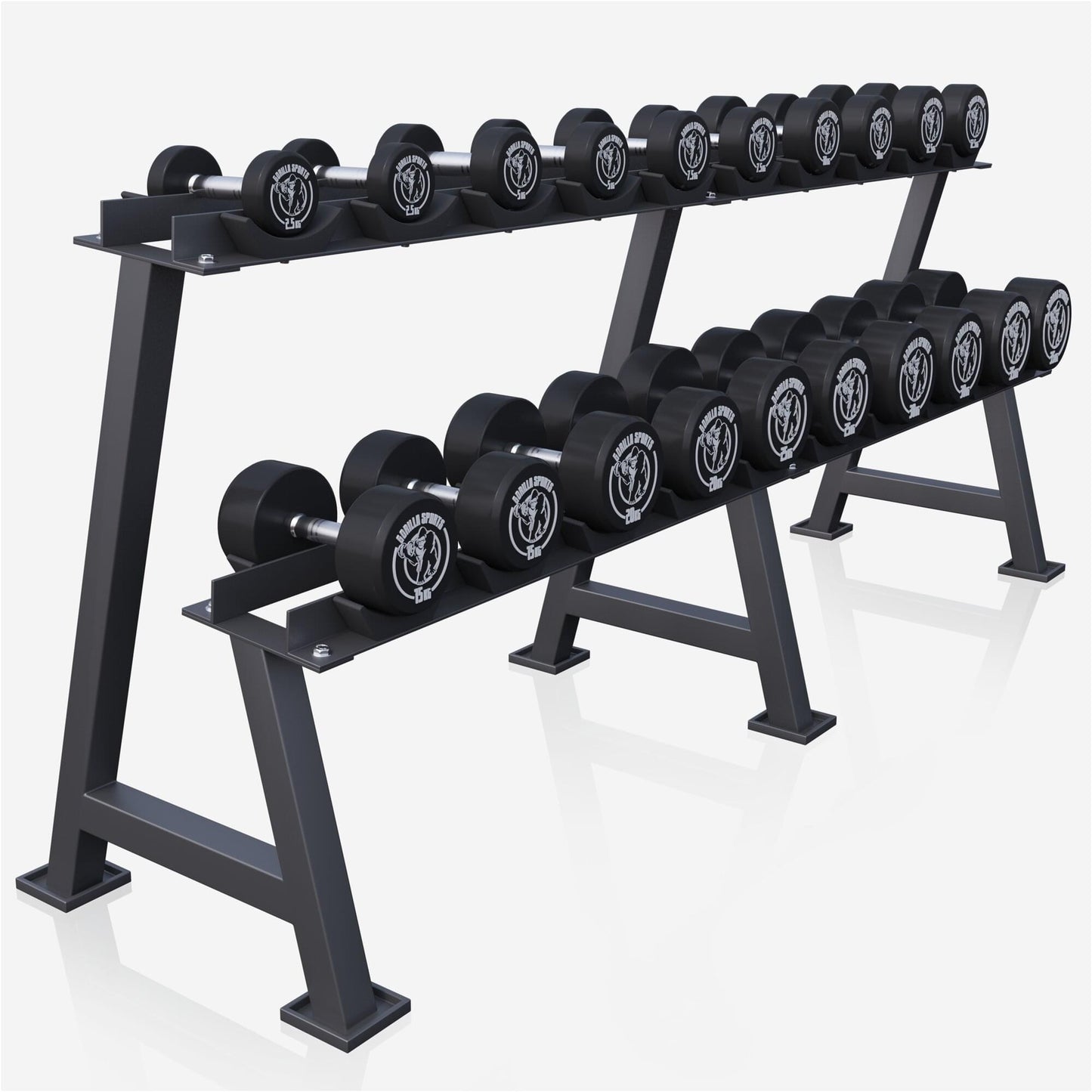 Kurzhantel Gummi 2,5 - 40 kg - Gorilla Sports DE