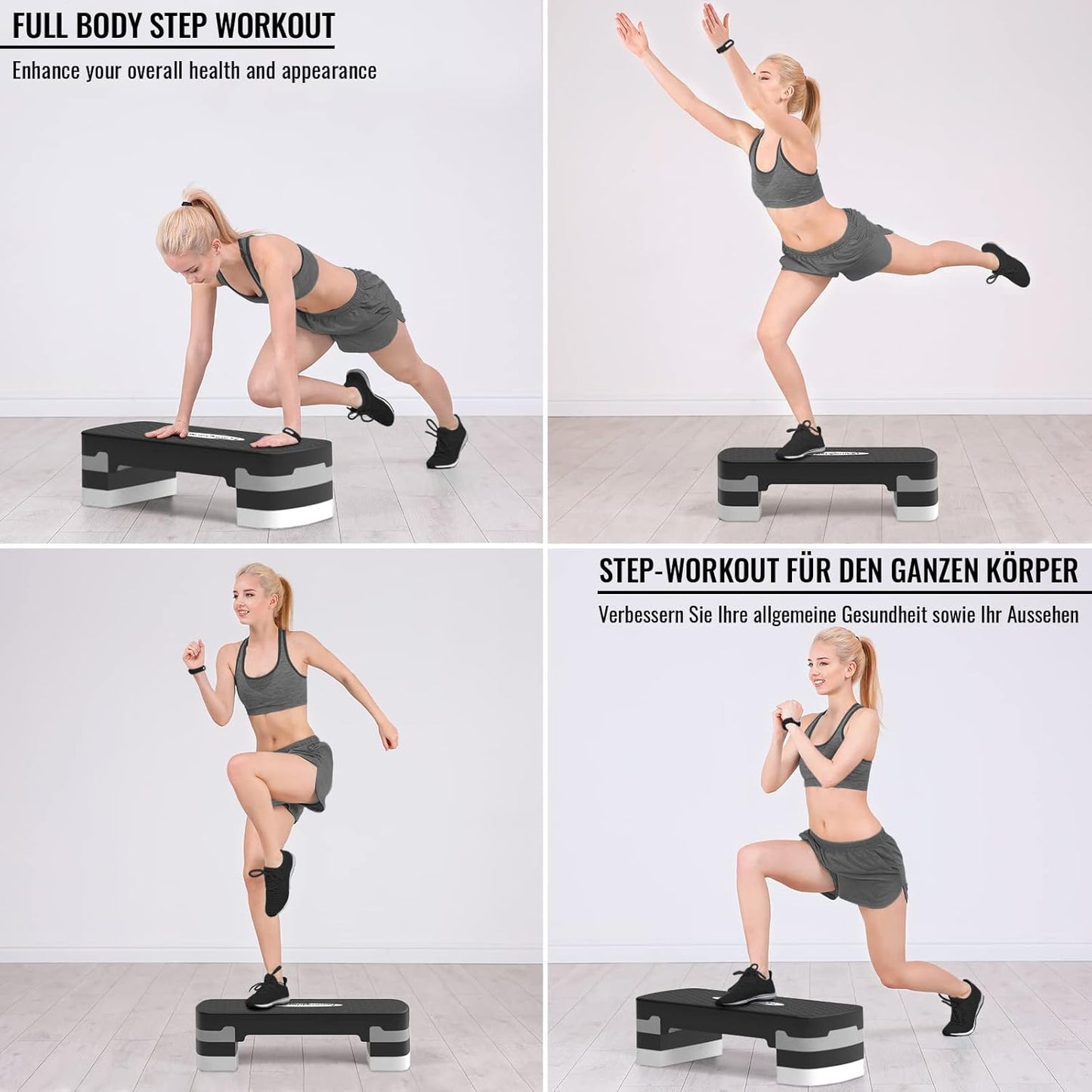 Steppbrett Aerobic 3 Stufen - Gorilla Sports DE