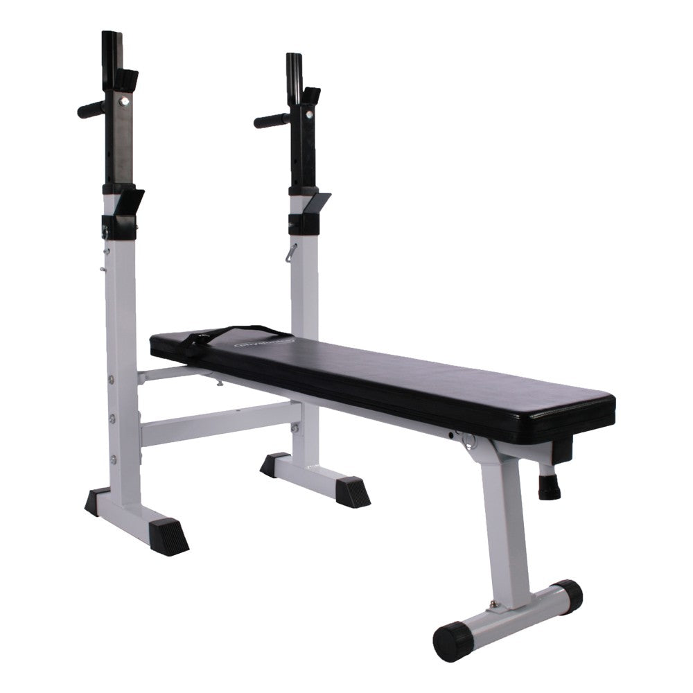 Hantelbank mit Ablage Weiss - Gorilla Sports DE