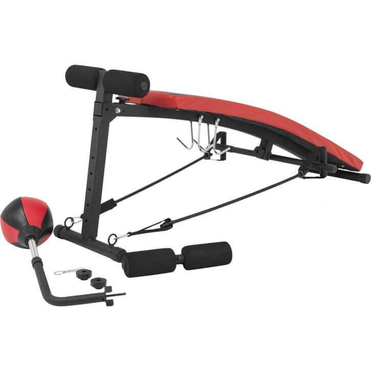 Sit up Bank mit Punchingball in der Farbe Schwarz/Rot - Gorilla Sports DE