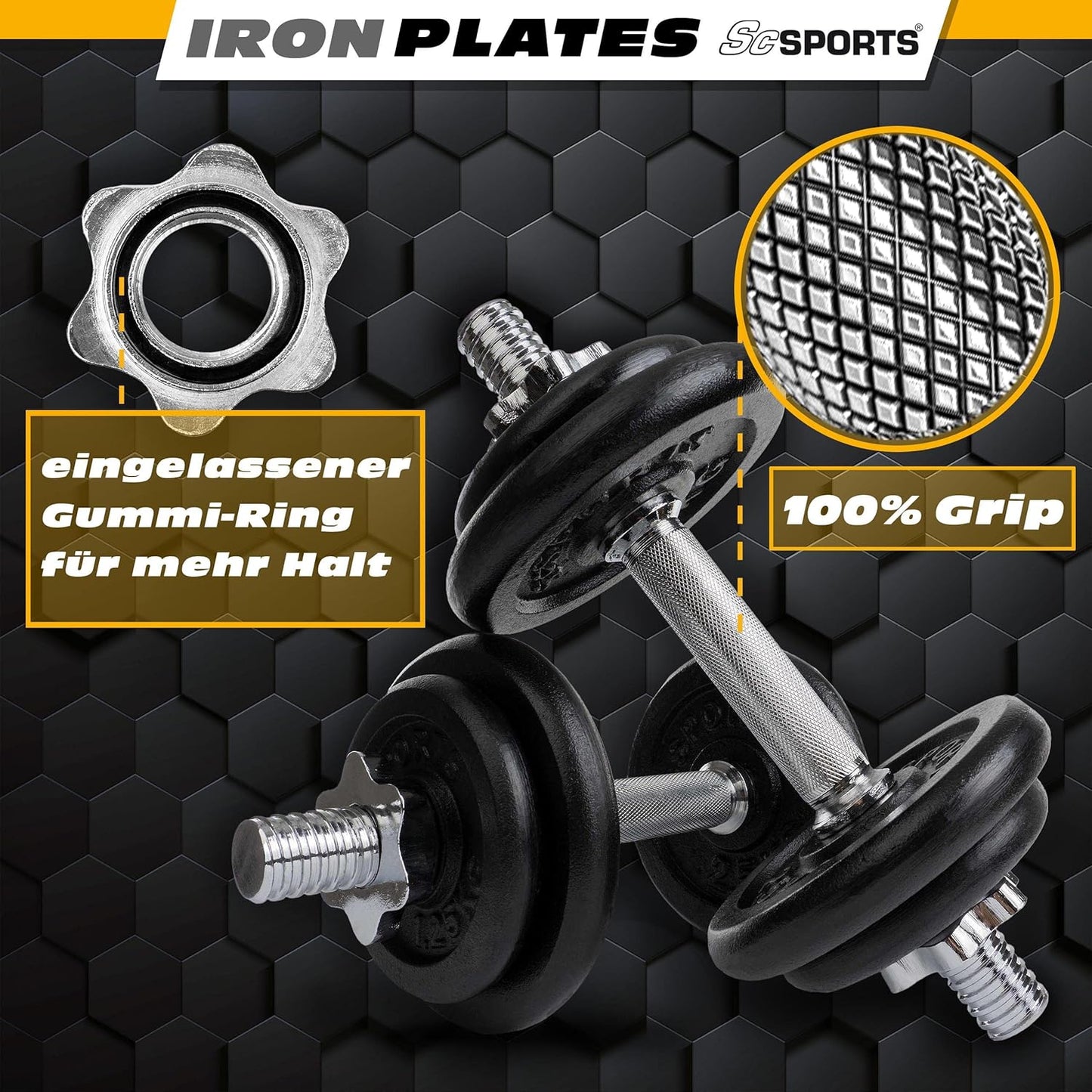 Kurzhantel Set mit Koffer 15 - 20 kg - Gorilla Sports DE