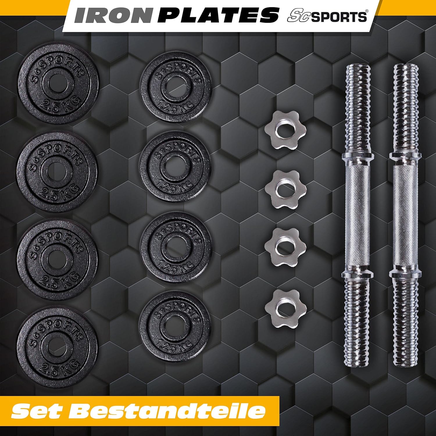 Kurzhantel Set mit Koffer 15 - 20 kg - Gorilla Sports DE