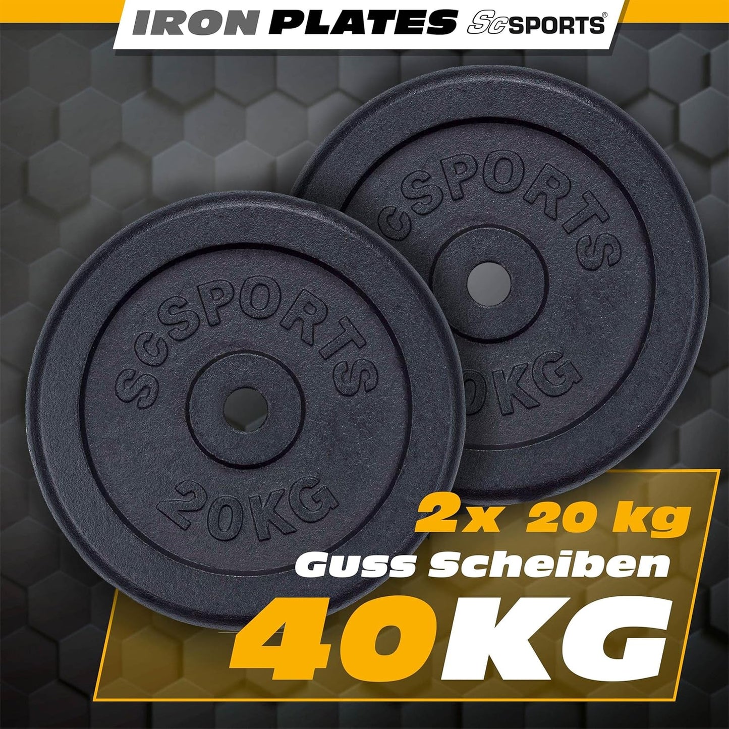 Hantelscheiben Set Gusseisen 40 - 120 kg - Gorilla Sports DE