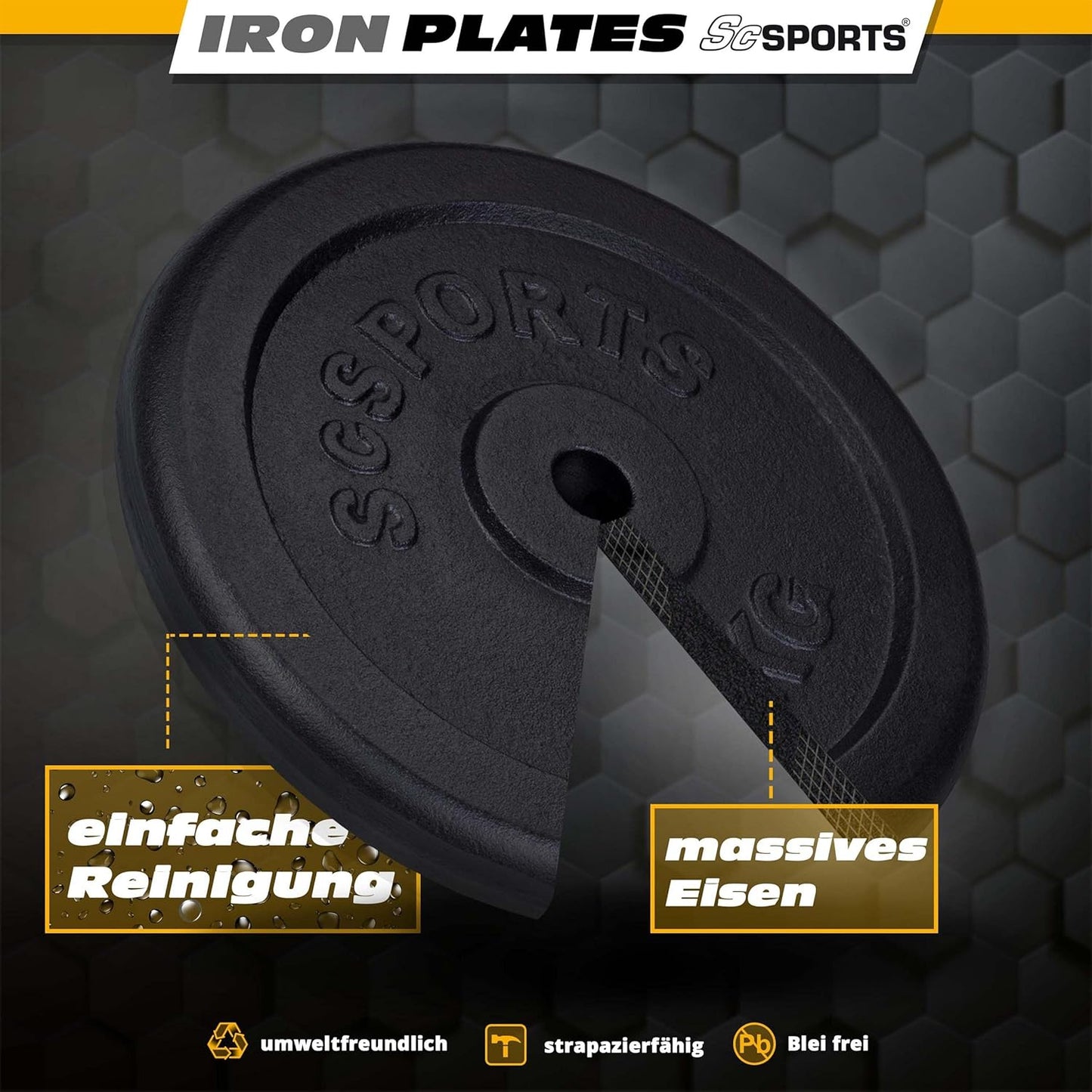 Hantelscheiben Set Gusseisen 40 - 120 kg - Gorilla Sports DE