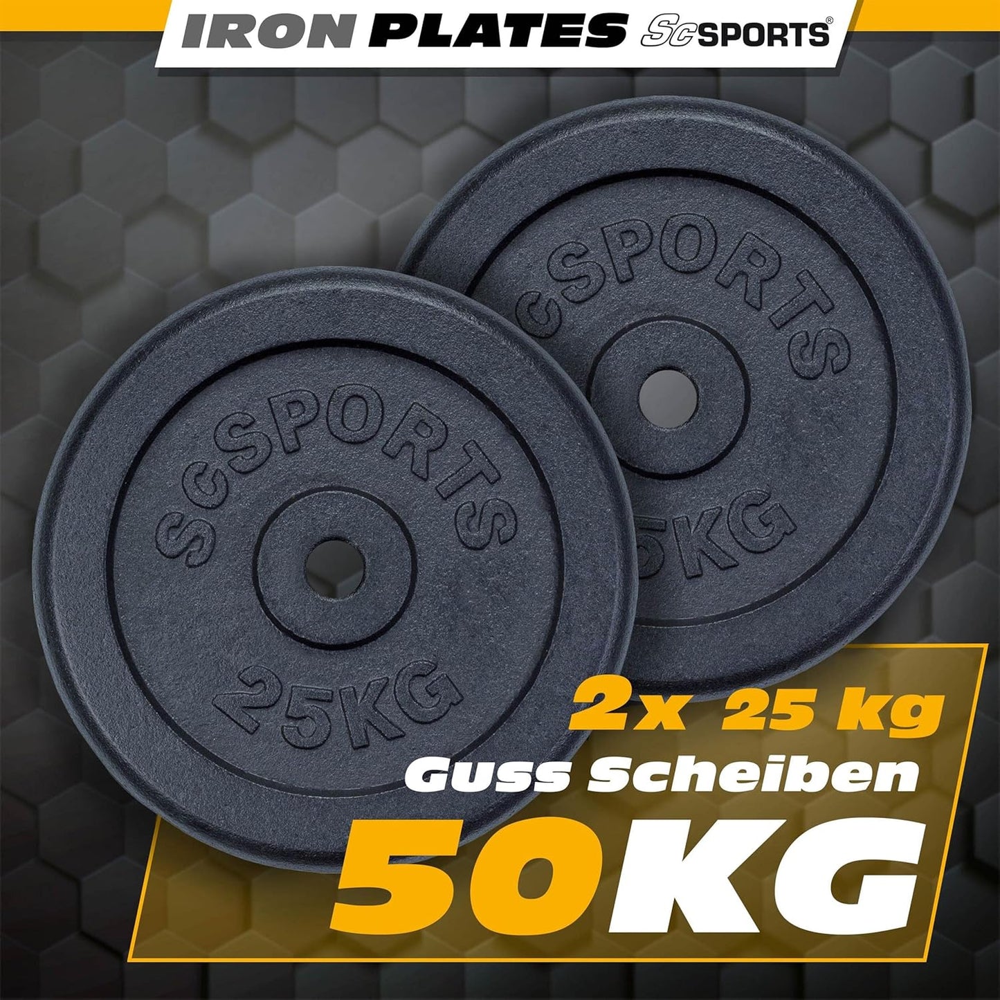 Hantelscheiben Set Gusseisen 40 - 120 kg - Gorilla Sports DE
