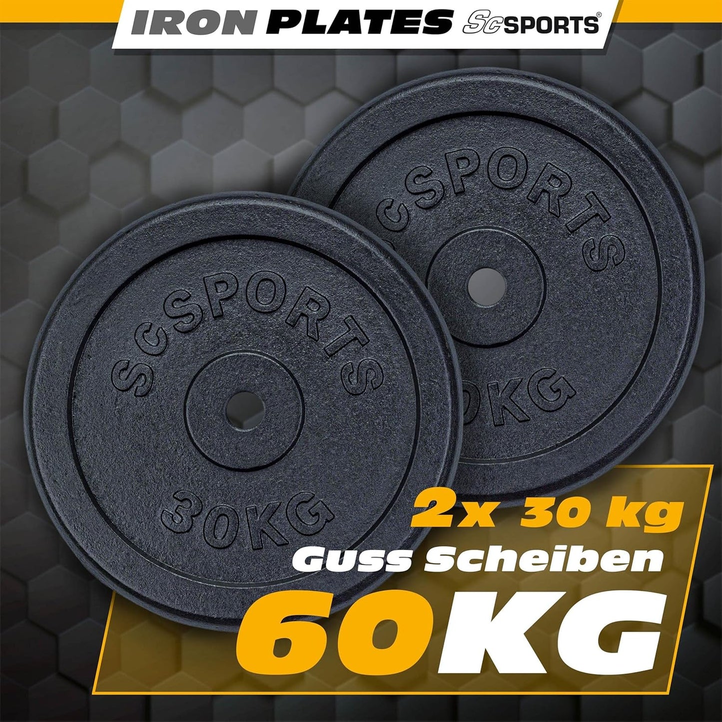 Hantelscheiben Set Gusseisen 40 - 120 kg - Gorilla Sports DE