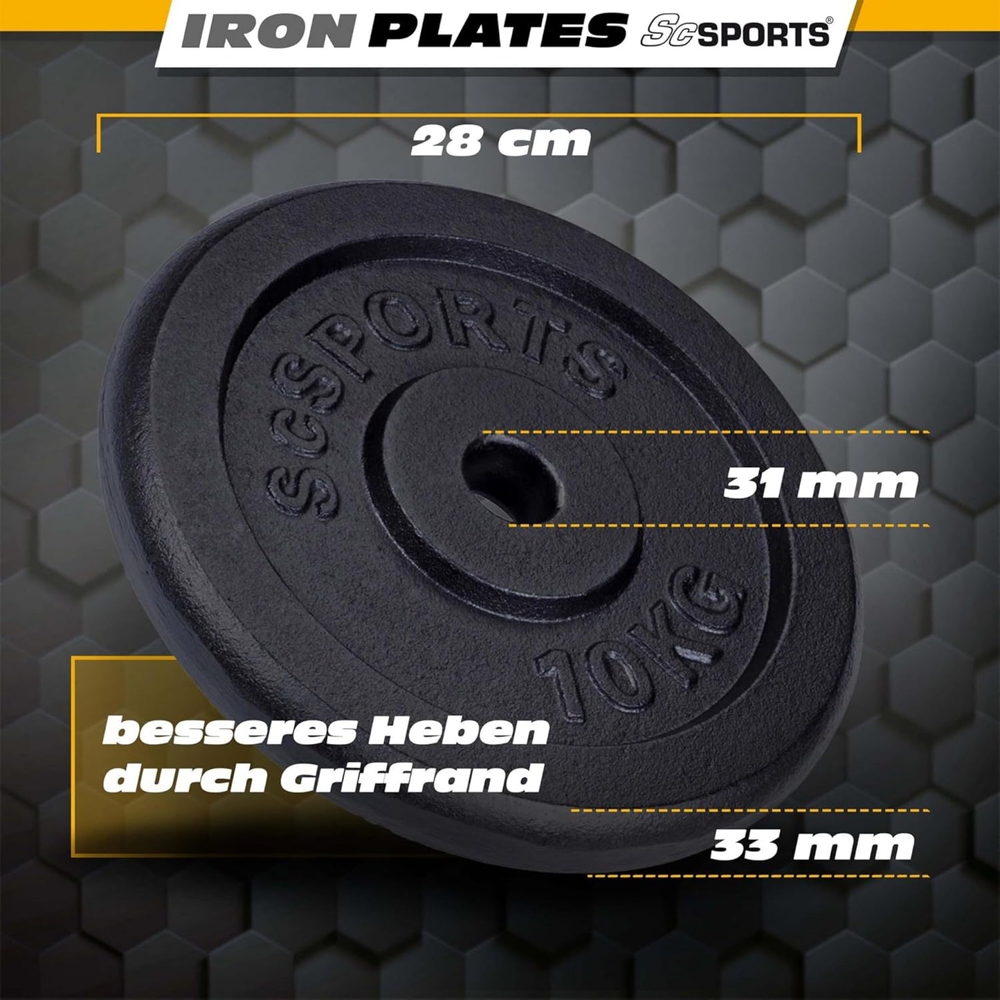 Hantelscheiben Set Gusseisen 15 - 60 kg - Gorilla Sports DE