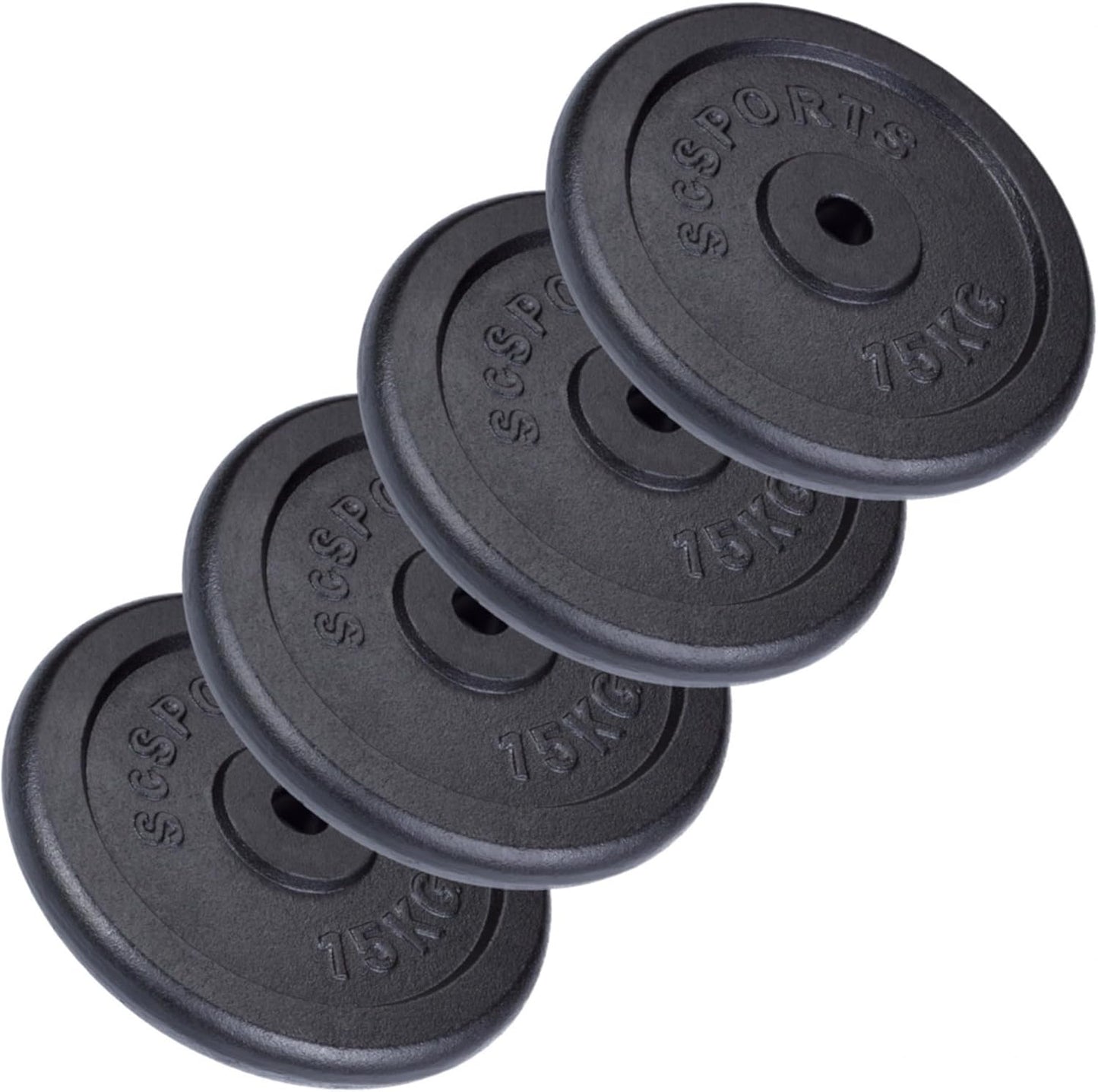 Hantelscheiben Set Gusseisen 15 - 60 kg - Gorilla Sports DE
