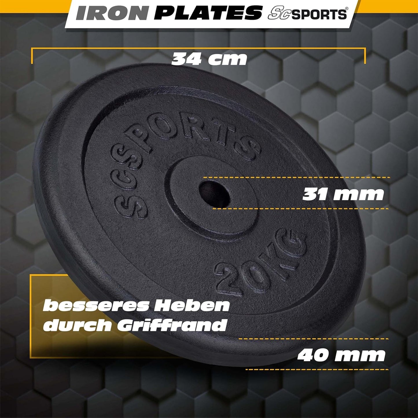 Hantelscheiben Set Gusseisen 40 - 120 kg - Gorilla Sports DE
