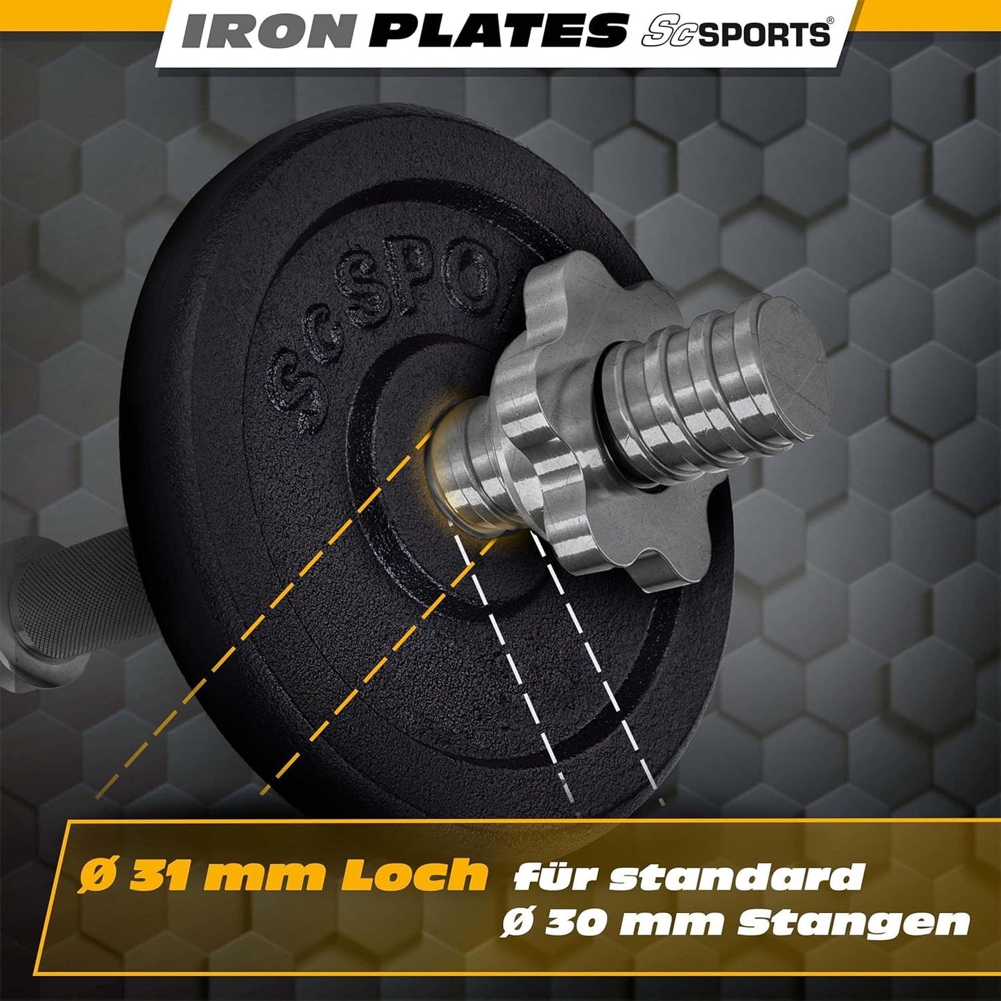 Hantelscheiben Set Gusseisen 40 - 120 kg - Gorilla Sports DE