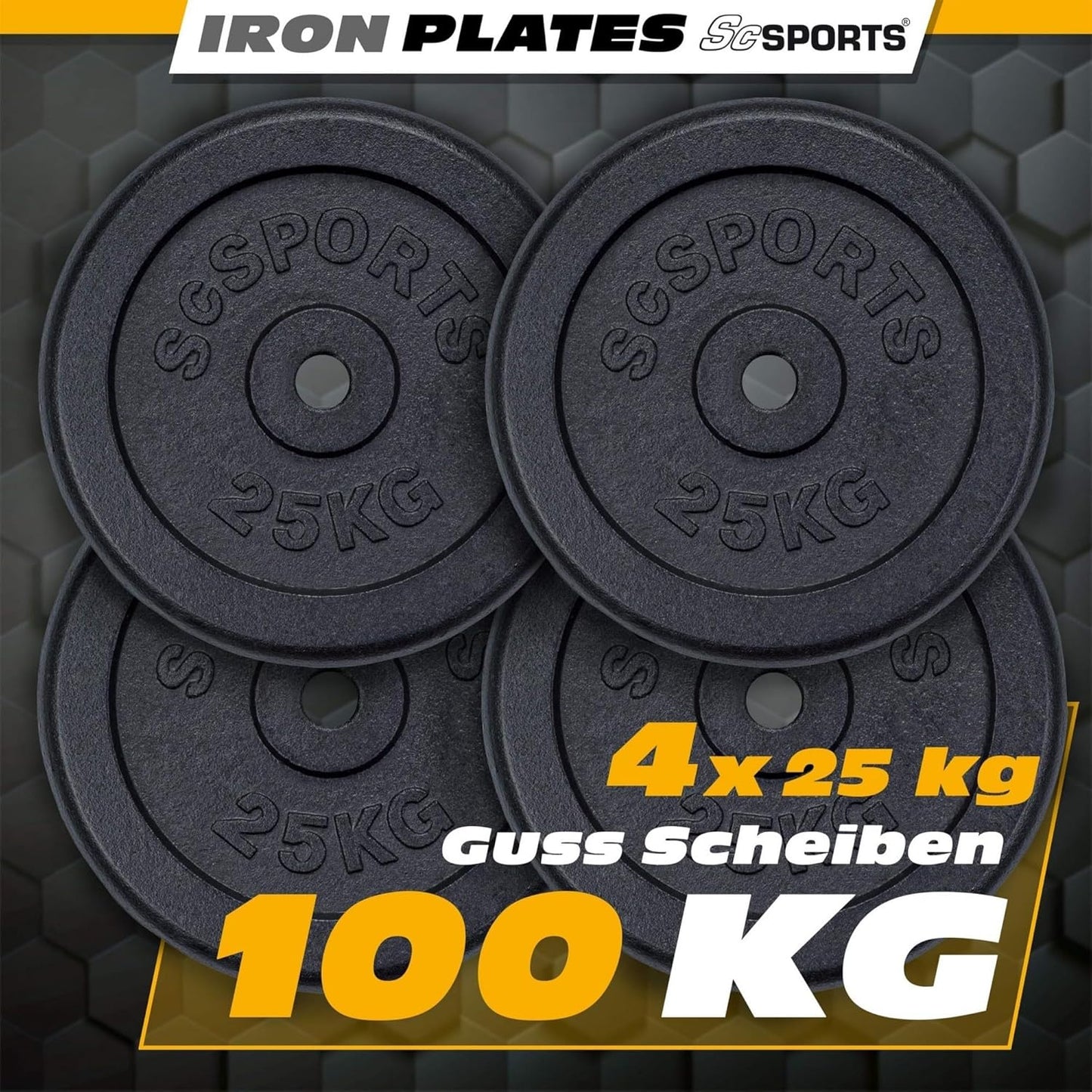 Hantelscheiben Set Gusseisen 40 - 120 kg - Gorilla Sports DE