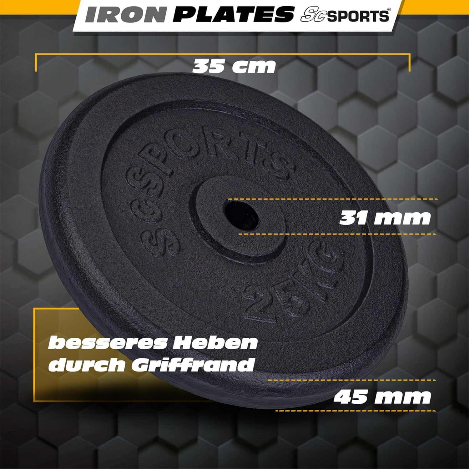 Hantelscheiben Set Gusseisen 40 - 120 kg - Gorilla Sports DE