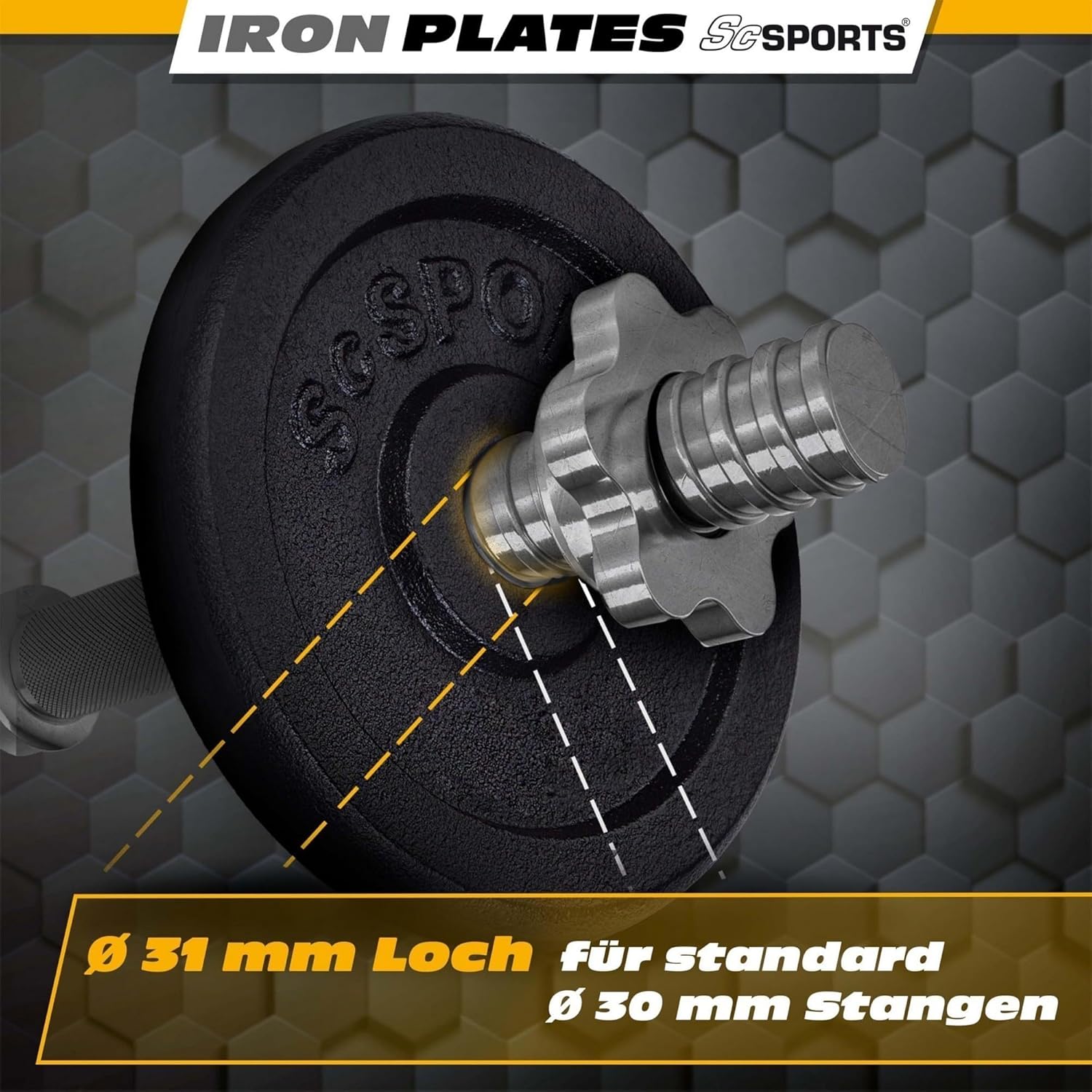 Hantelscheiben Set Gusseisen 40 - 120 kg - Gorilla Sports DE