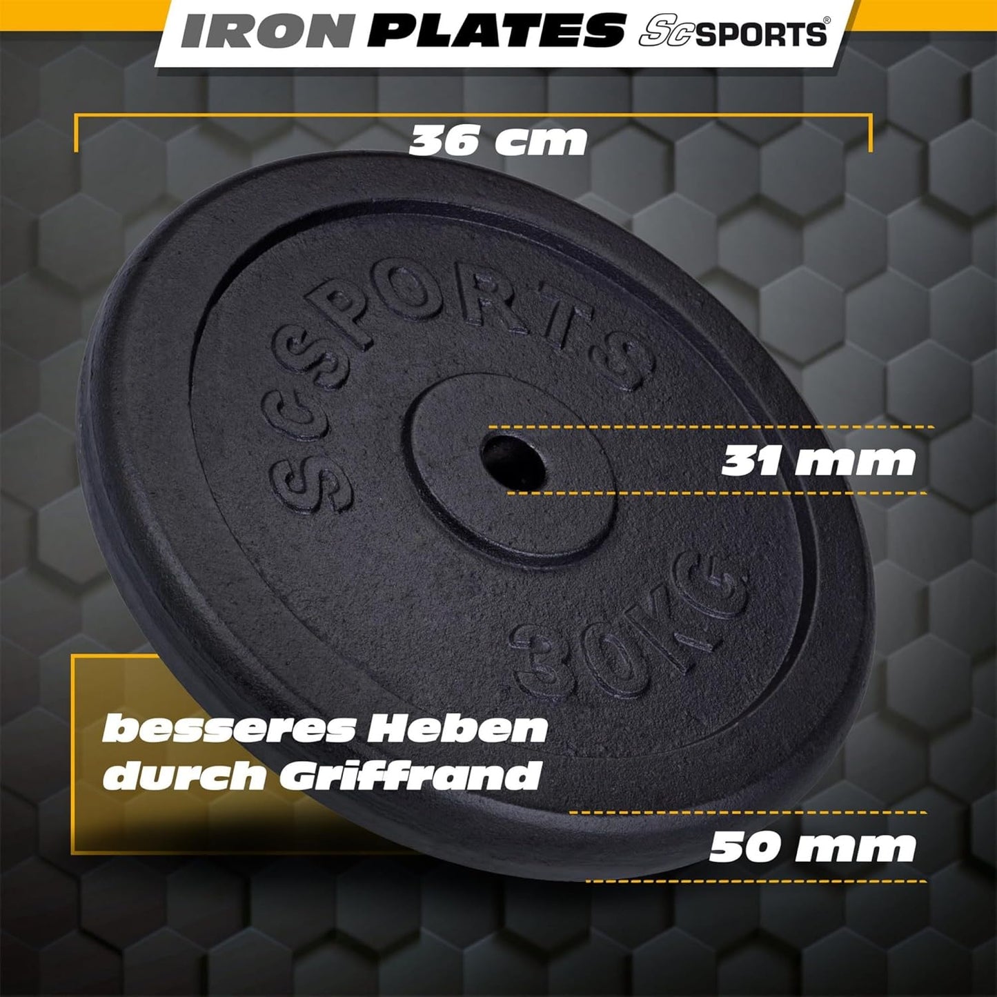 Hantelscheiben Set Gusseisen 40 - 120 kg - Gorilla Sports DE