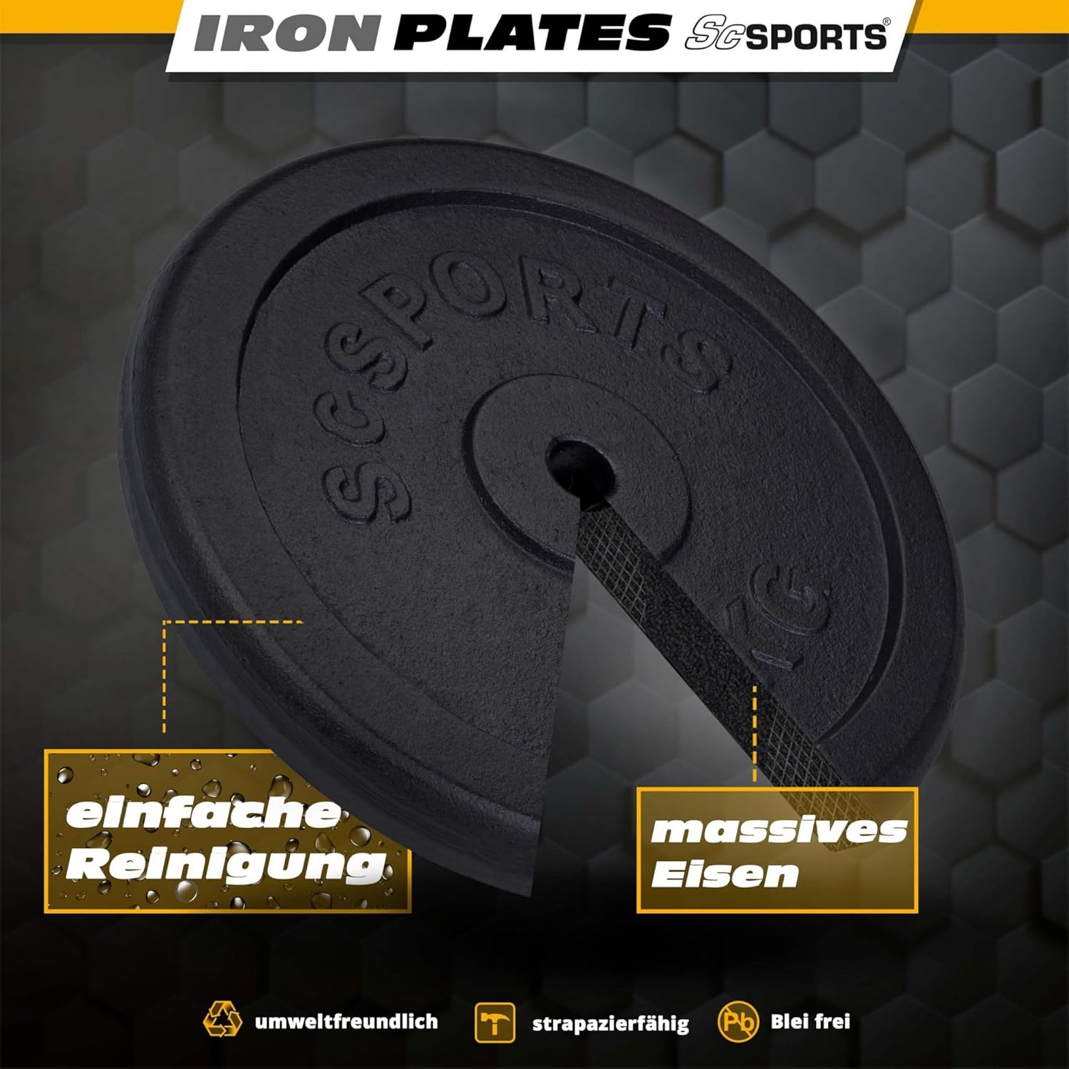 Hantelscheiben Set Gusseisen 40 - 120 kg - Gorilla Sports DE