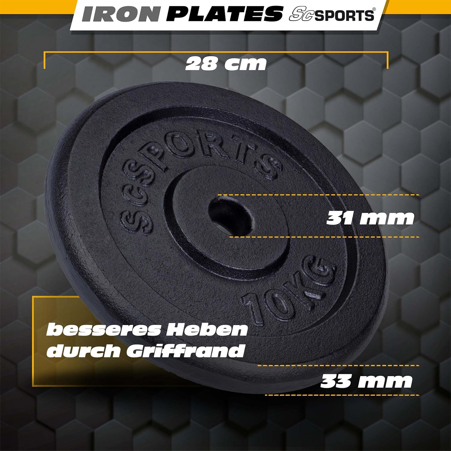 Hantelscheiben Set Gusseisen 15 - 60 kg - Gorilla Sports DE