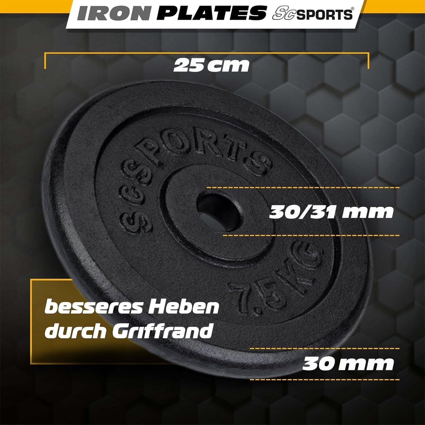 Hantelscheiben Set Gusseisen 15 - 60 kg - Gorilla Sports DE