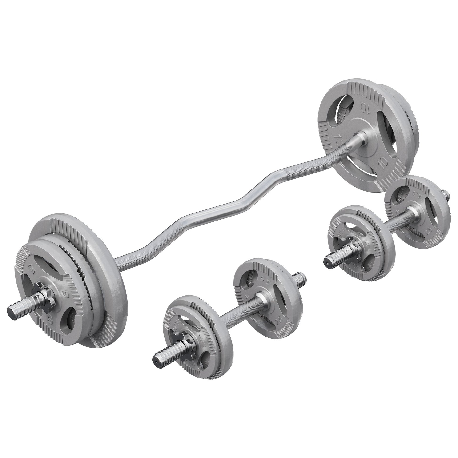 SZ-Curlset Gusseisen Gripper 70 kg - Gorilla Sports DE