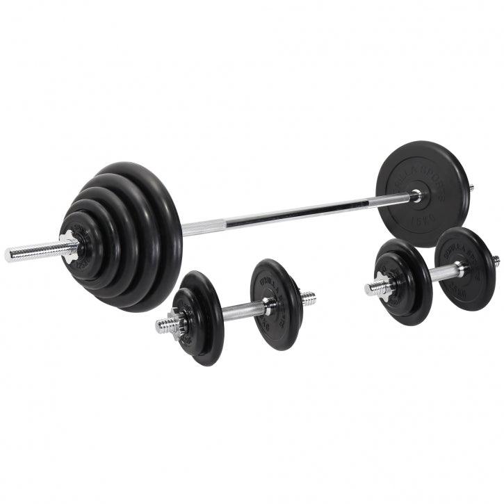 Langhantelset Gummi 100 kg - Gorilla Sports DE