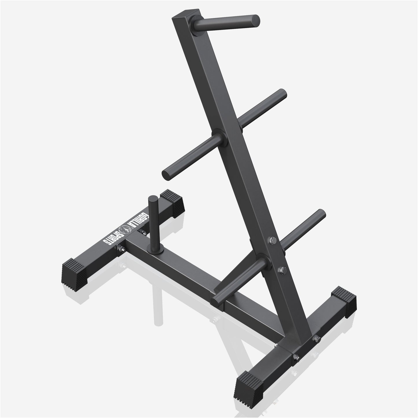 Scheibenständer Hantelbaum mit 4 Stangen 30/31 mm Schwarz/Weiß - Gorilla Sports DE