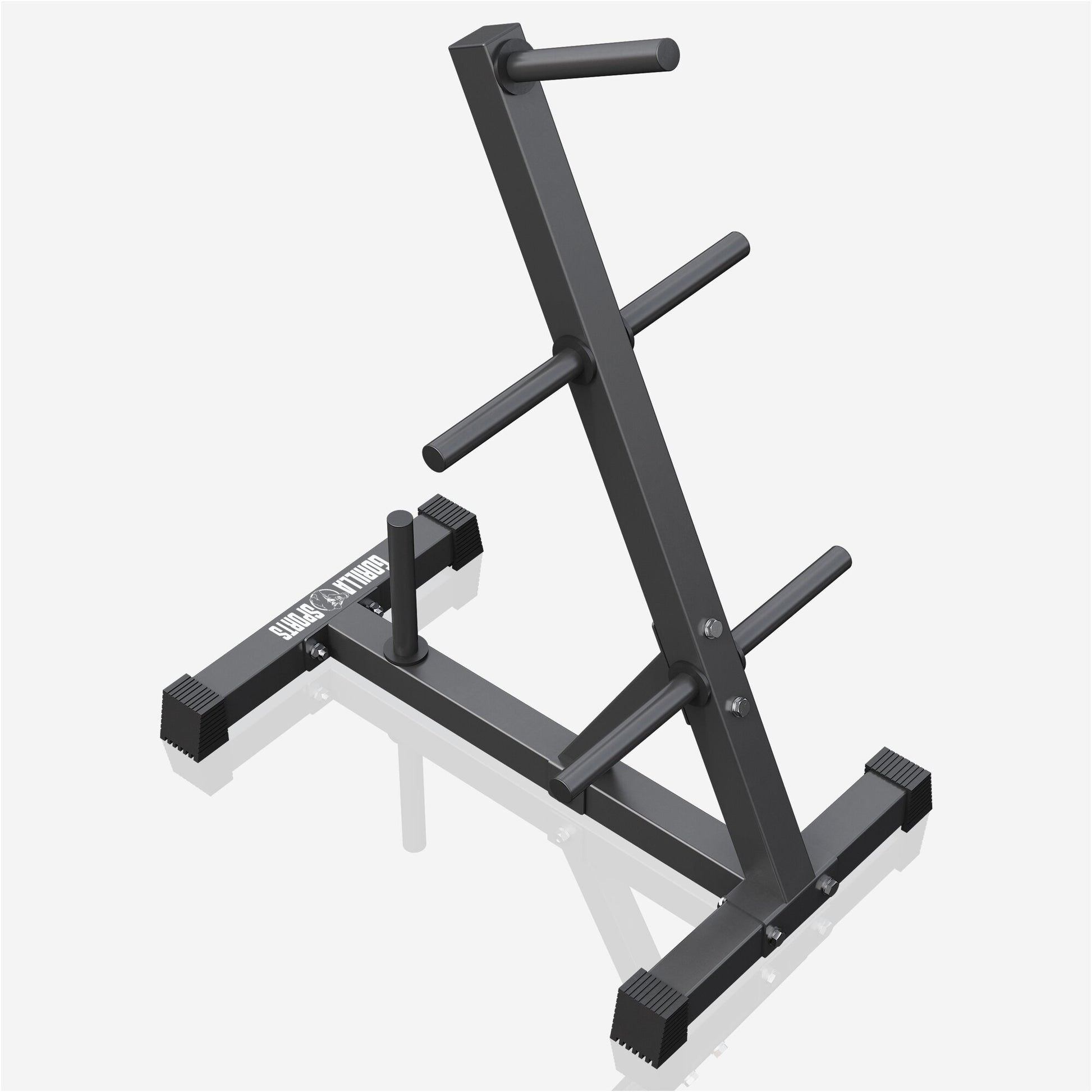 Scheibenständer Hantelbaum mit 4 Stangen 30/31 mm Schwarz/Weiß - Gorilla Sports DE