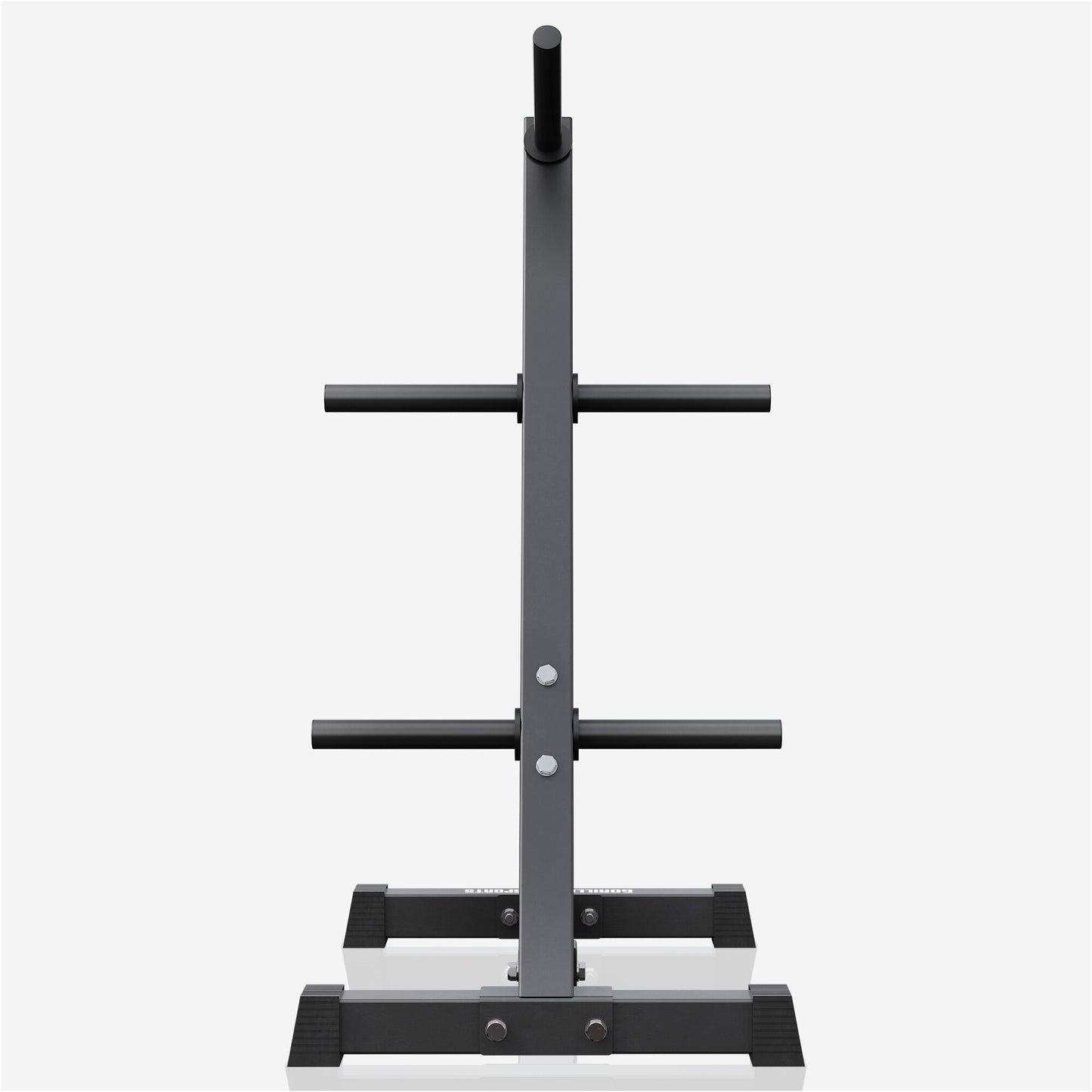 Scheibenständer Hantelbaum mit 4 Stangen 30/31 mm Schwarz/Weiß - Gorilla Sports DE