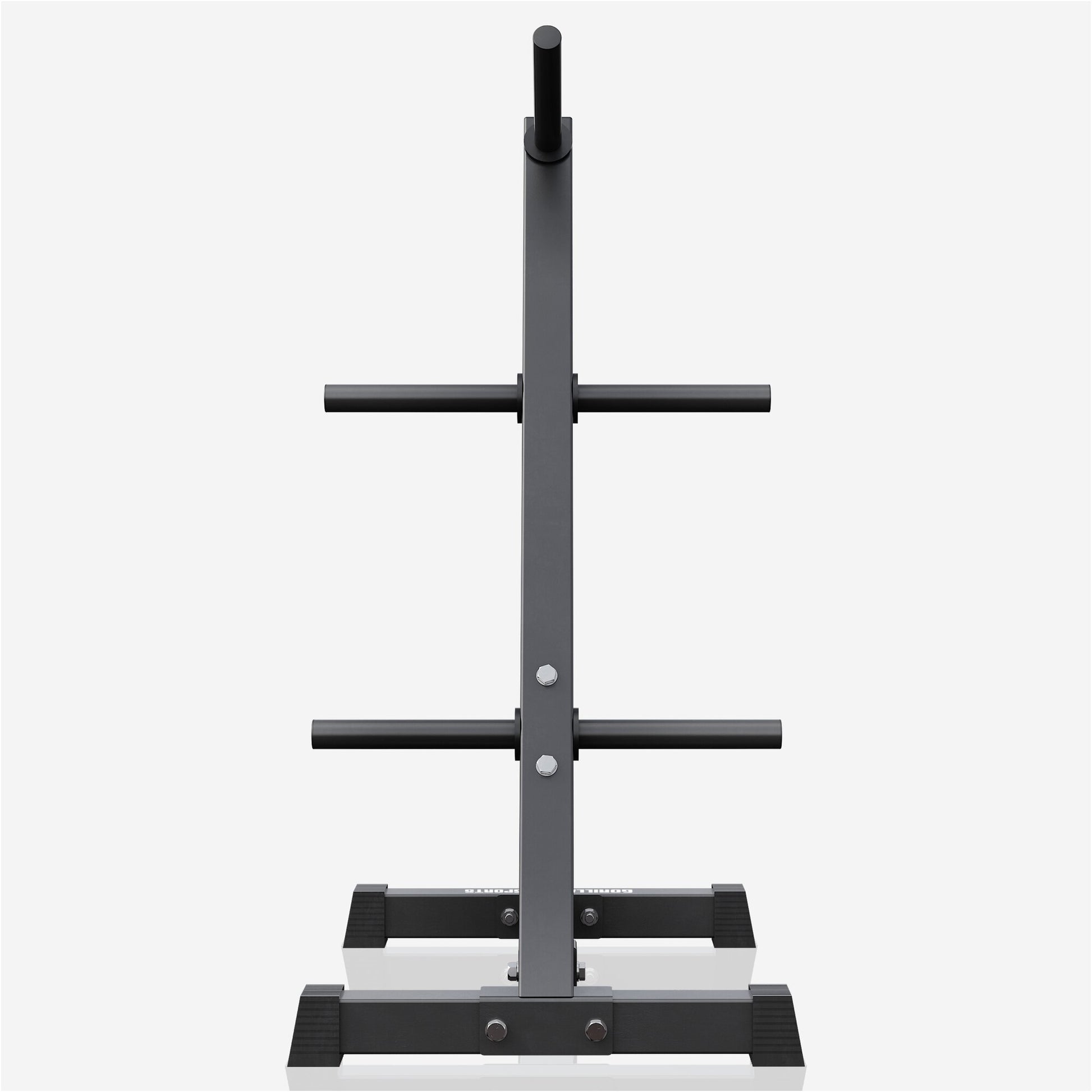 Scheibenständer Hantelbaum mit 4 Stangen 30/31 mm Schwarz/Weiß - Gorilla Sports DE