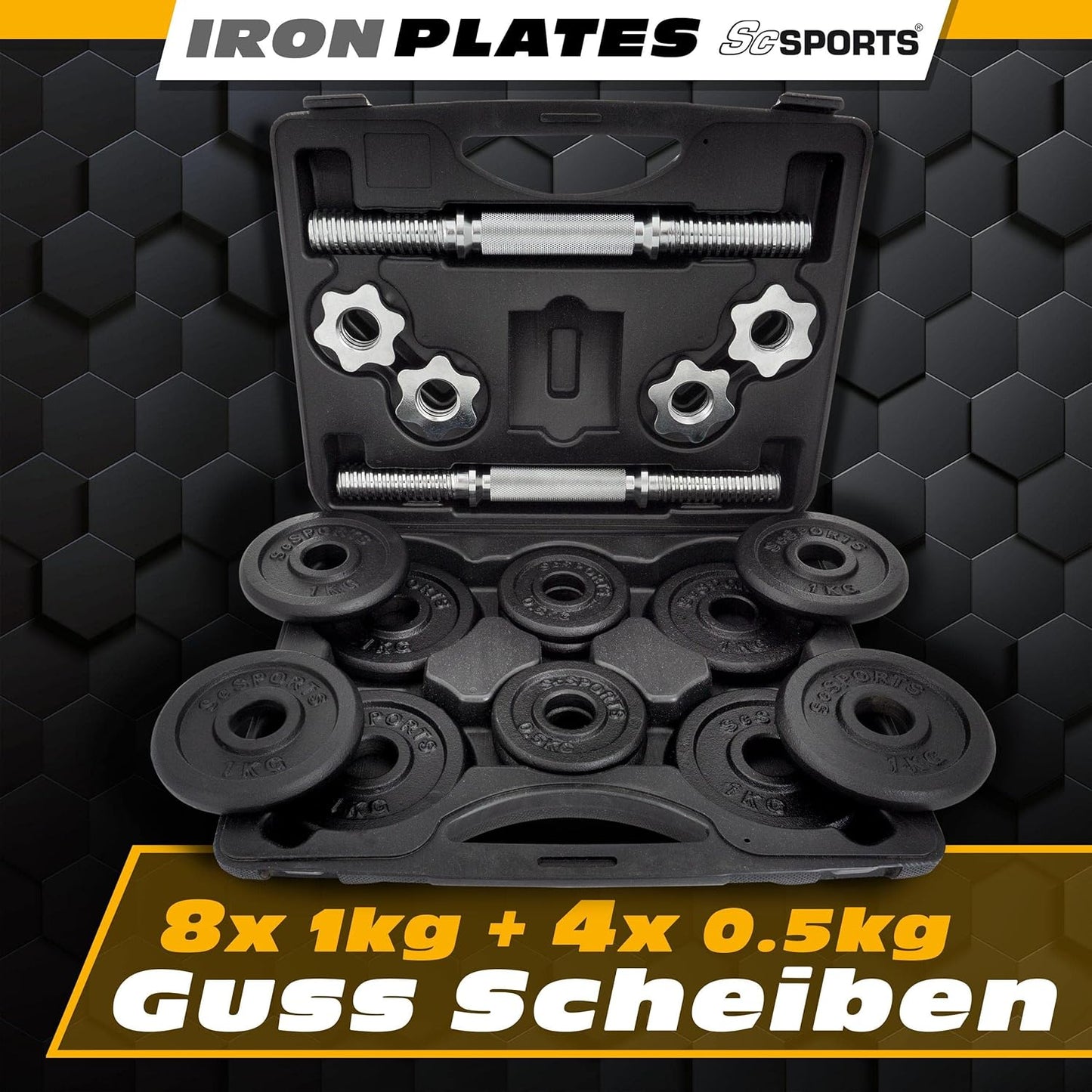Kurzhantel Set mit Koffer 15 - 20 kg - Gorilla Sports DE