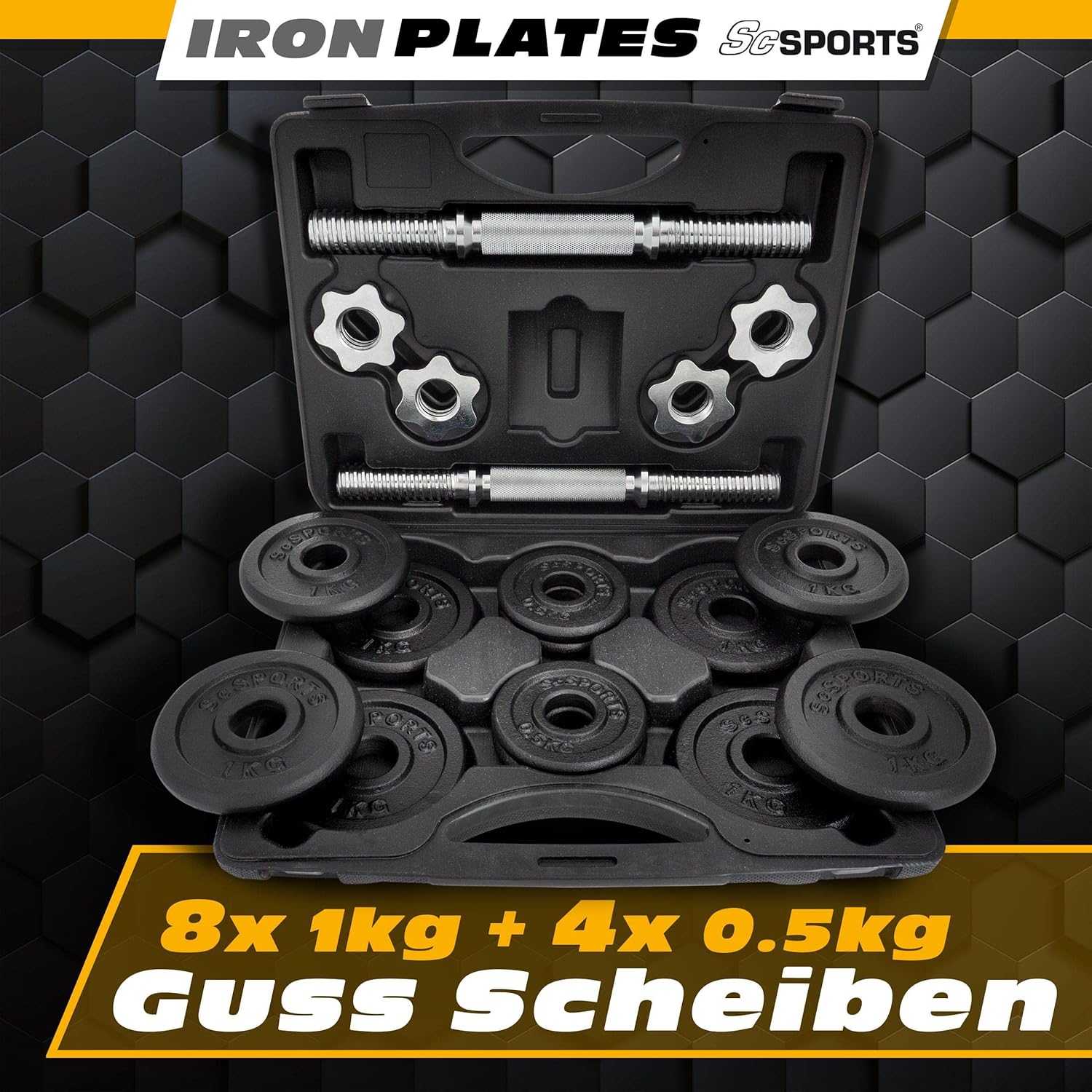 Kurzhantel Set mit Koffer 15 - 20 kg - Gorilla Sports DE