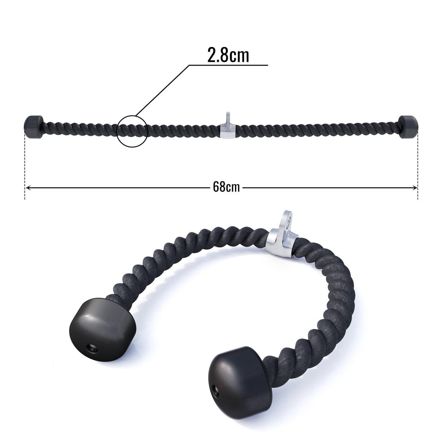 Nylon Tau inklusive Drehgelenk aus Chrom - Gorilla Sports DE