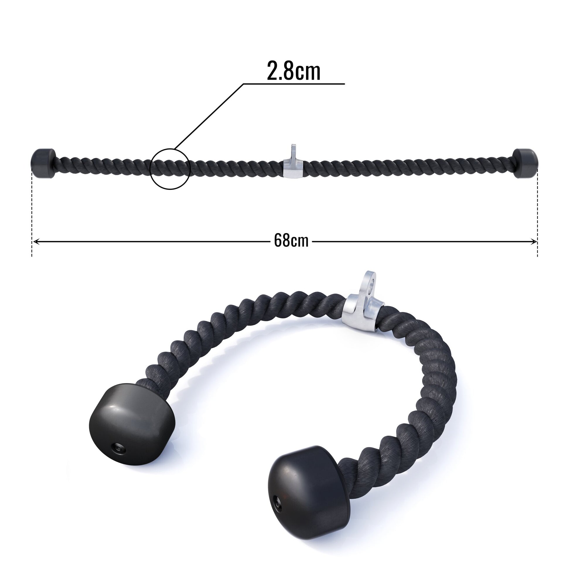 Nylon Tau inklusive Drehgelenk aus Chrom - Gorilla Sports DE