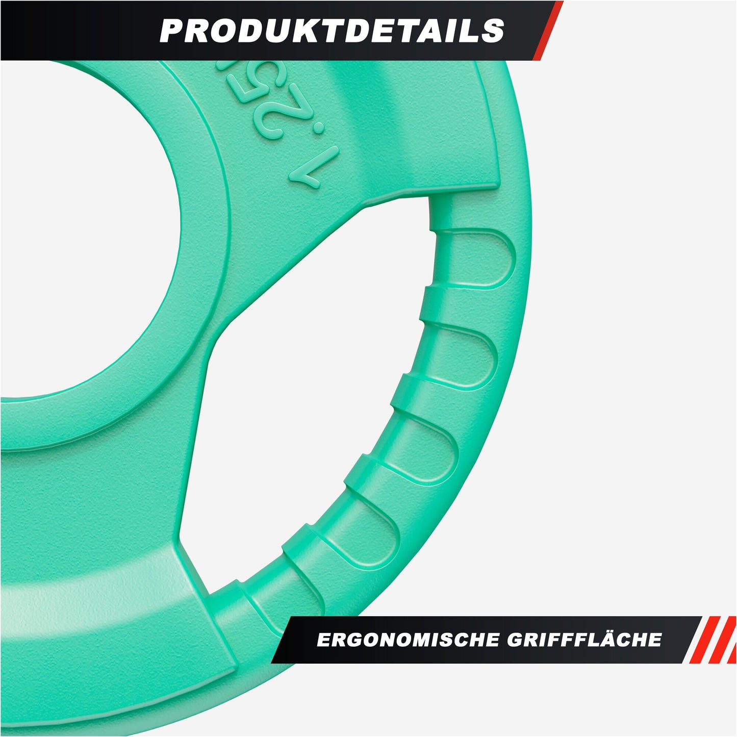 Hantelscheibe 50/51mm Olympia Gummi Gripper 1,25-25 KG - Gorilla Sports DE