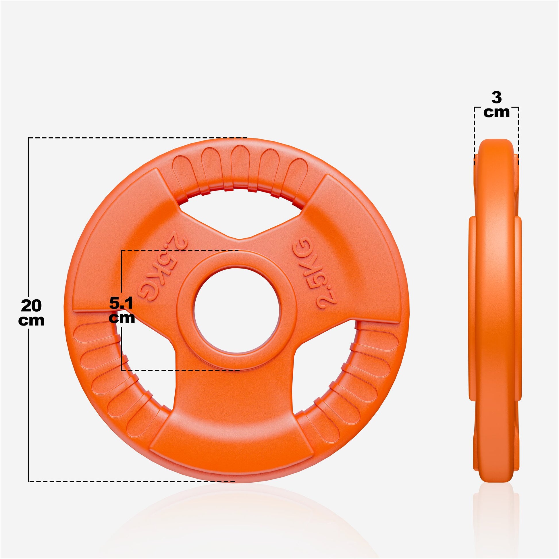 Hantelscheibe 50/51mm Olympia Gummi Gripper 1,25-25 KG - Gorilla Sports DE
