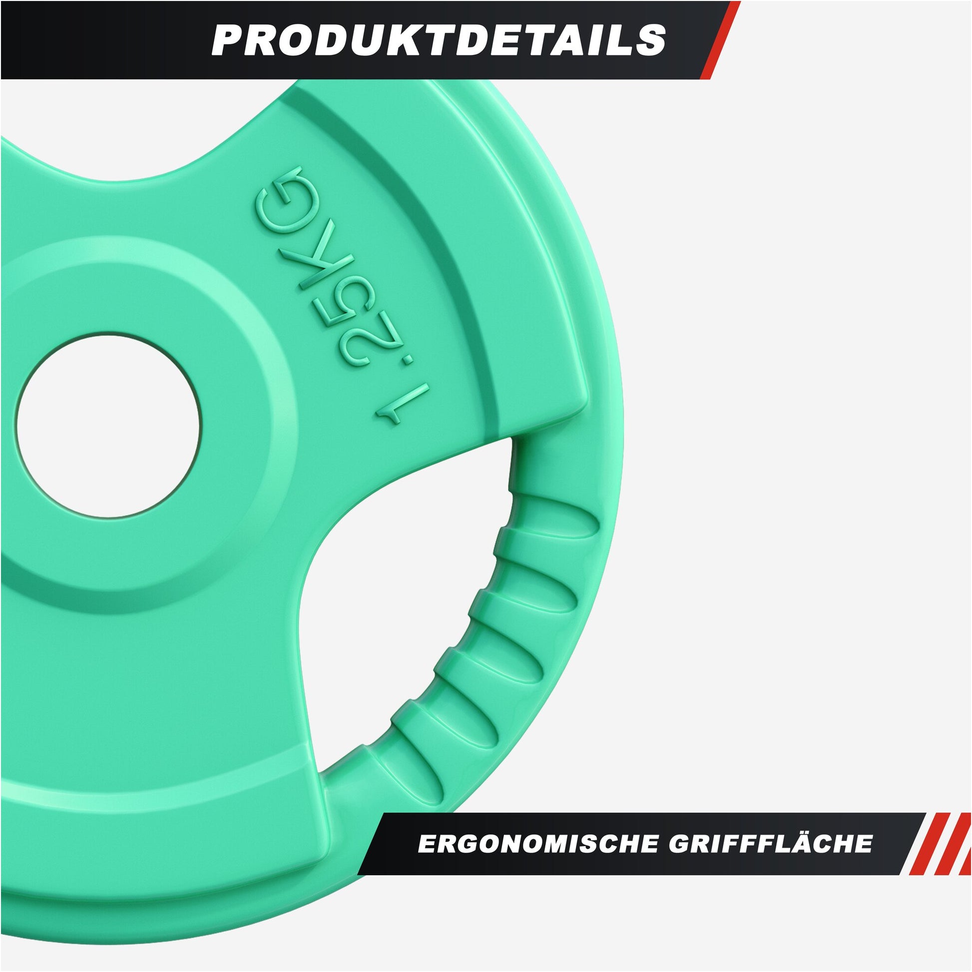 Hantelscheibe 30/31 mm Gummi Gripper 1,25-25 KG - Gorilla Sports DE