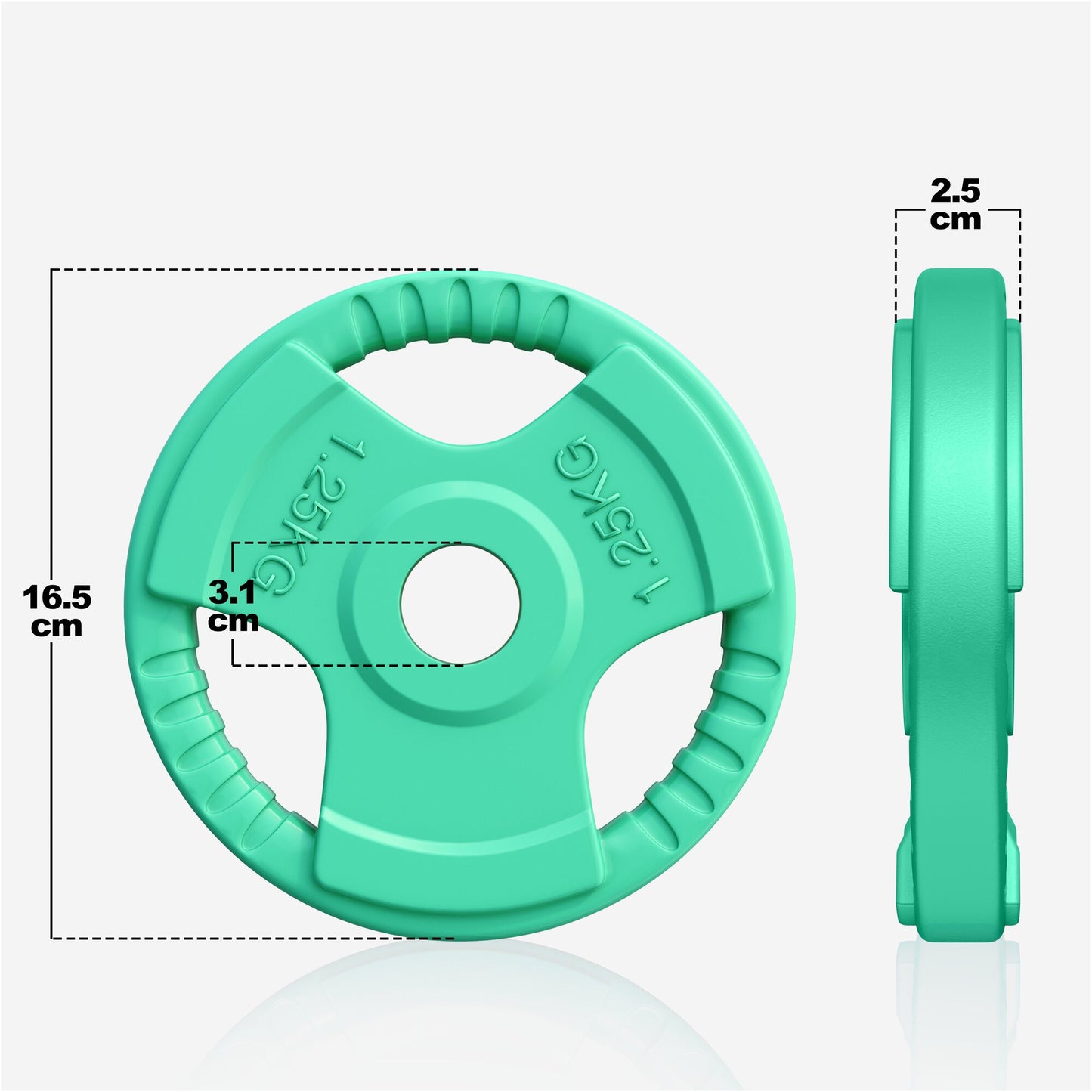Hantelscheibe 30/31 mm Gummi Gripper 1,25-25 KG - Gorilla Sports DE