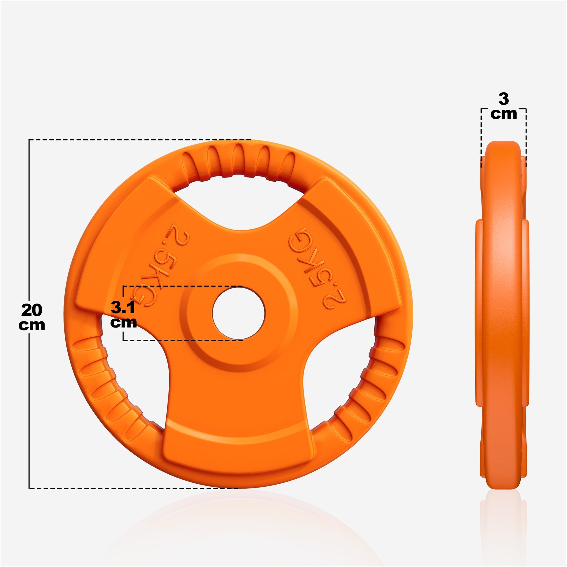 Hantelscheibe 30/31 mm Gummi Gripper 1,25-25 KG - Gorilla Sports DE