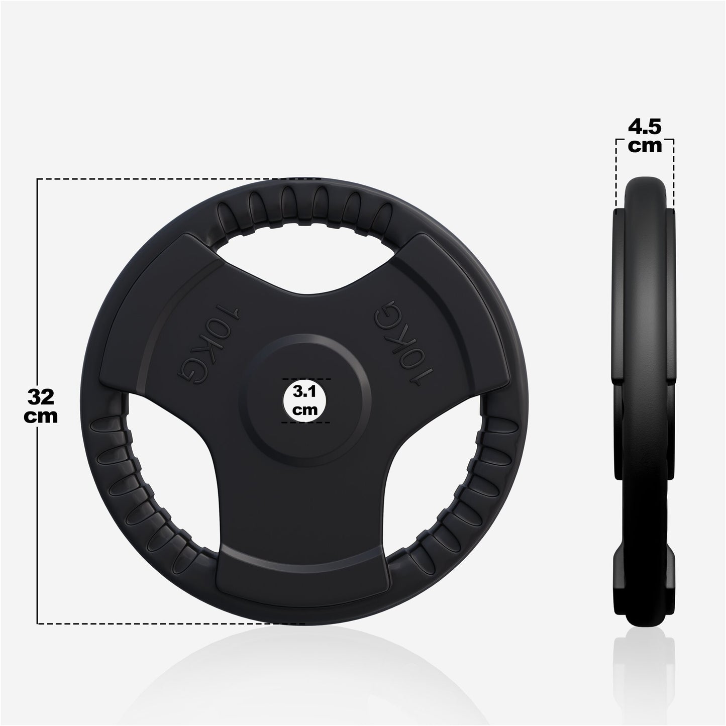 Hantelscheibe 30/31 mm Gummi Gripper 1,25-25 KG - Gorilla Sports DE
