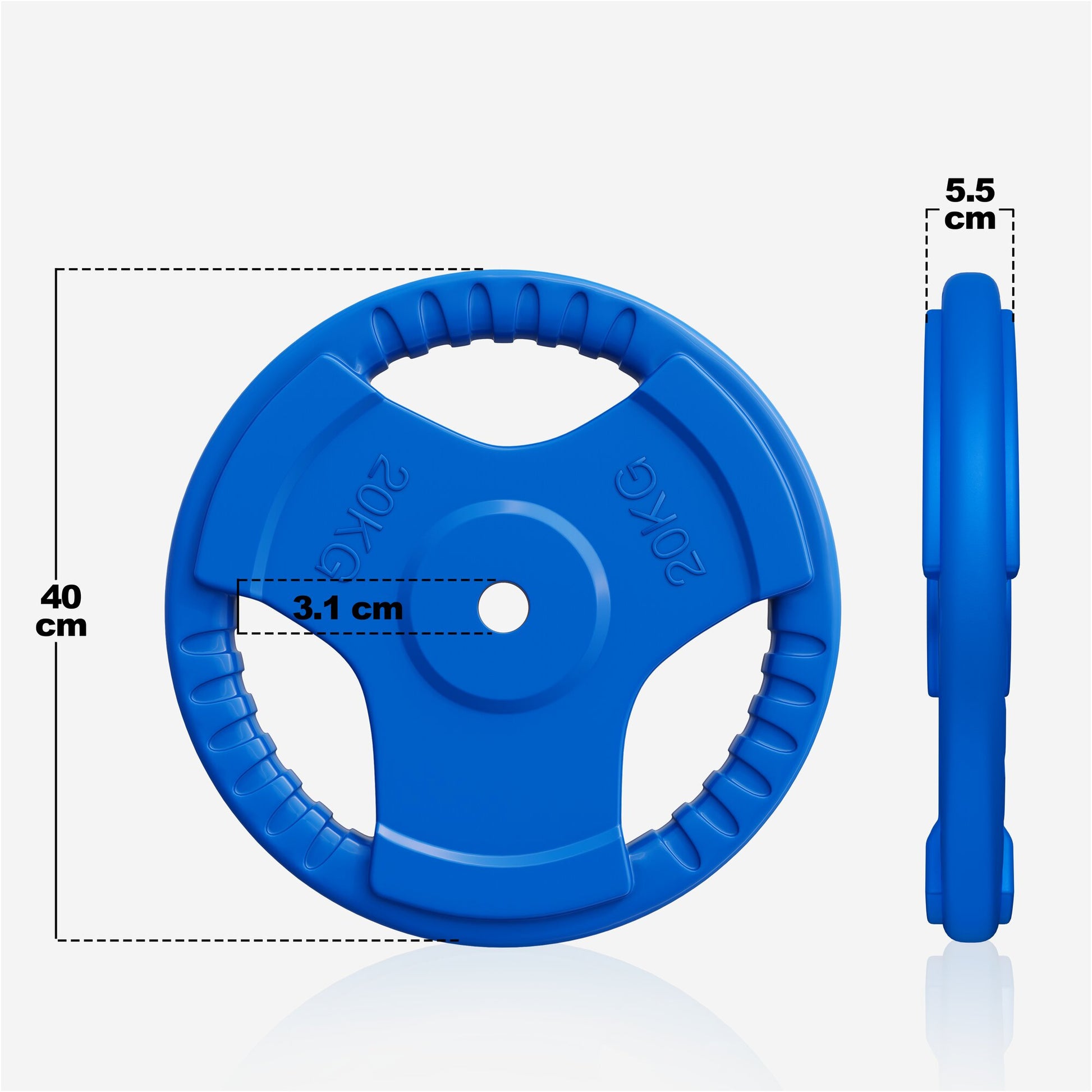 Hantelscheibe 30/31 mm Gummi Gripper 1,25-25 KG - Gorilla Sports DE