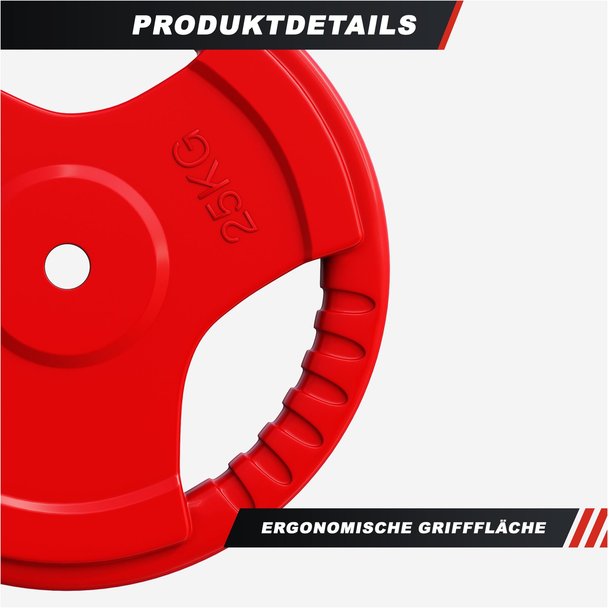 Hantelscheibe 30/31 mm Gummi Gripper 1,25-25 KG - Gorilla Sports DE