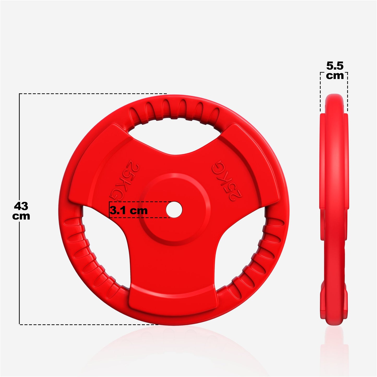 Hantelscheibe 30/31 mm Gummi Gripper 1,25-25 KG - Gorilla Sports DE
