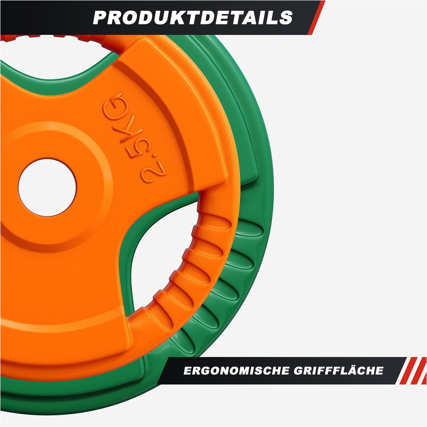 Hantelscheibe 30/31 mm Gummi Gripper 1,25-25 KG - Gorilla Sports DE