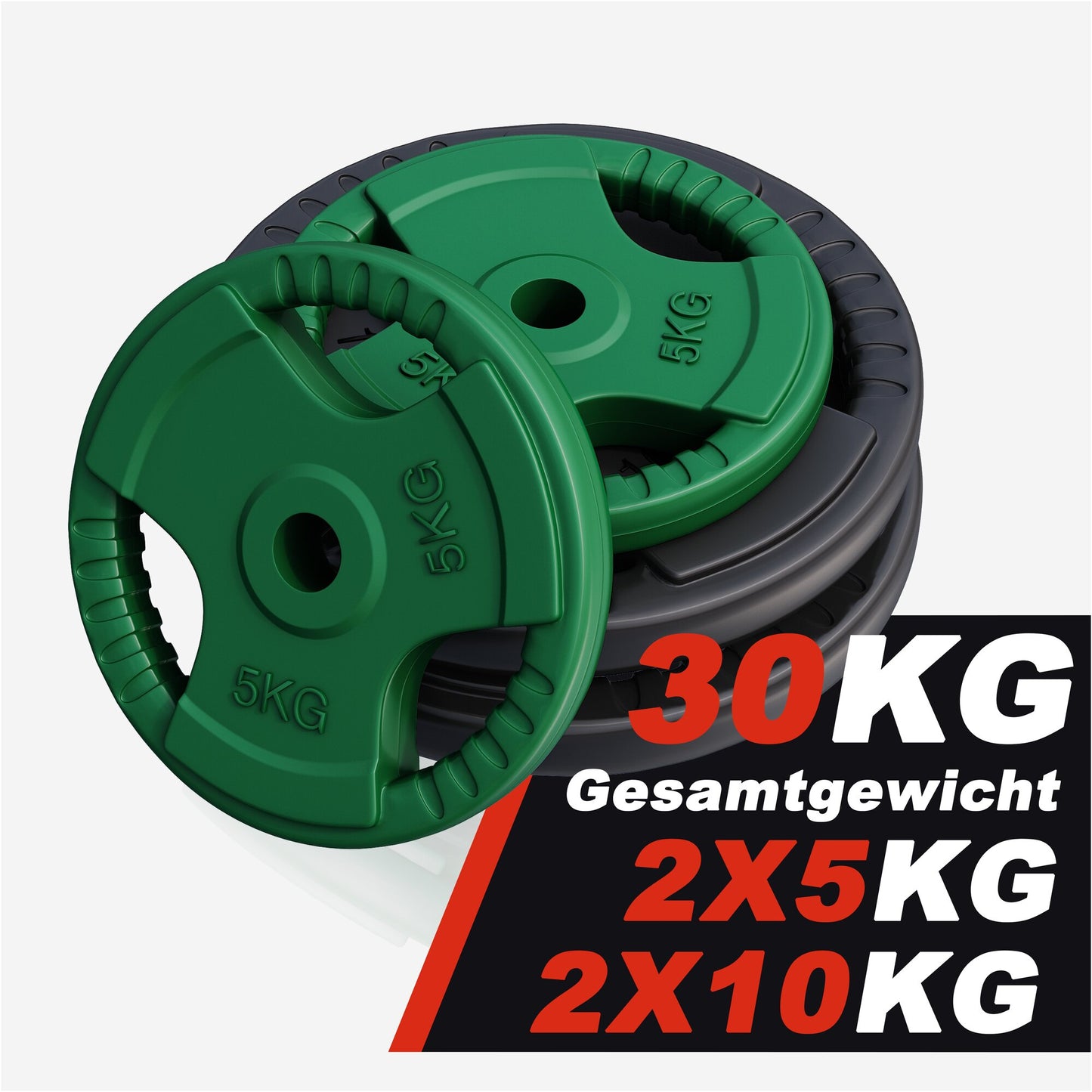 Hantelscheibe 30/31 mm Gummi Gripper 1,25-25 KG - Gorilla Sports DE