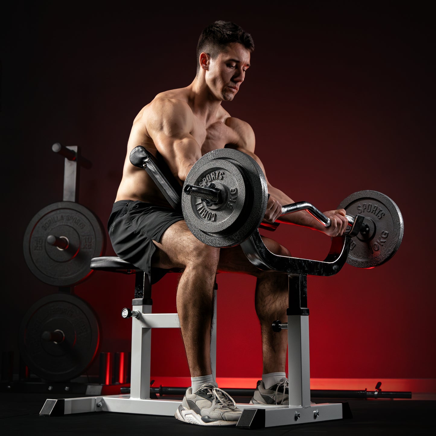 Curlbank verstellbar inkl Curlset Gusseisen 38 kg