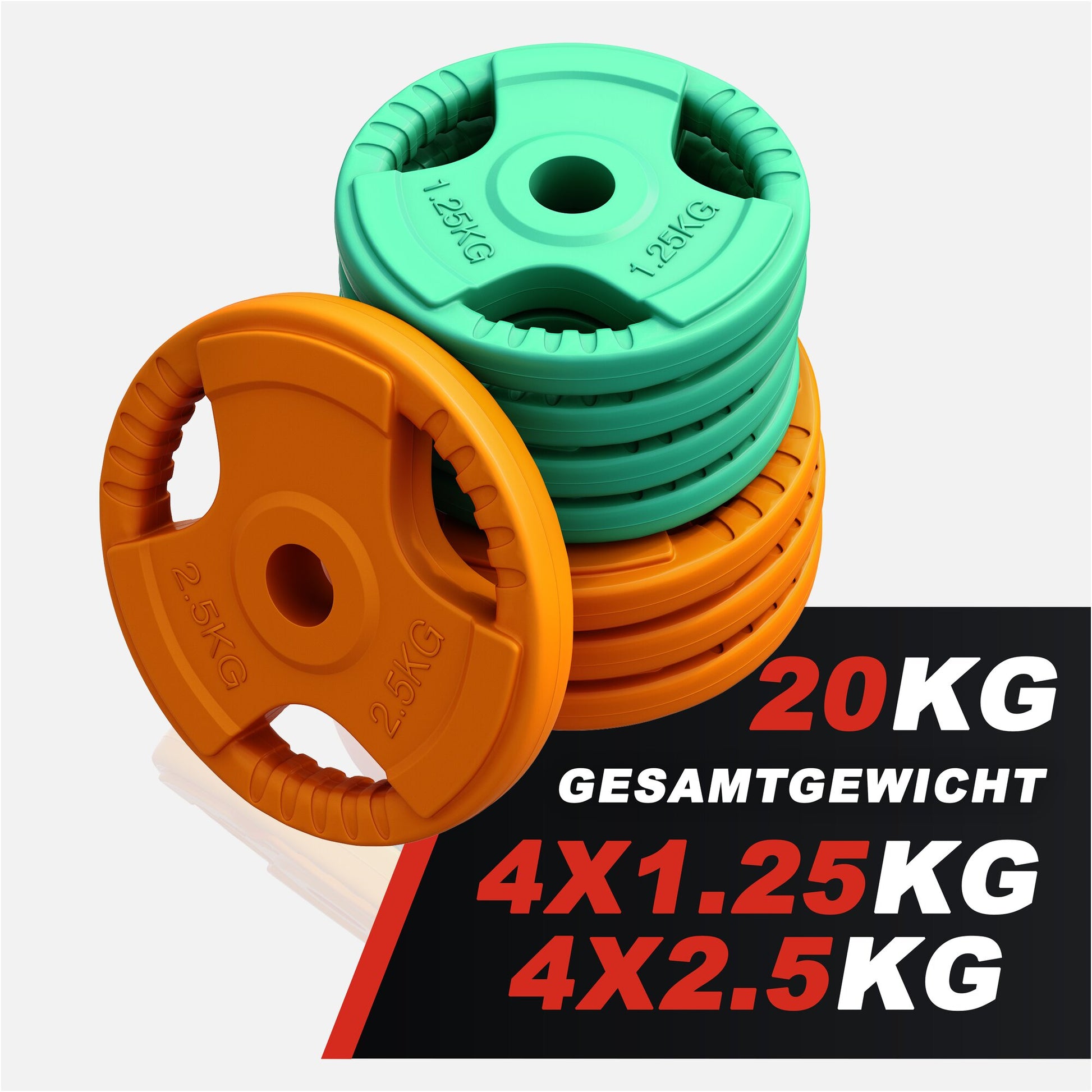 Kurzhantelset Gummi Gripper 20 kg - Gorilla Sports DE