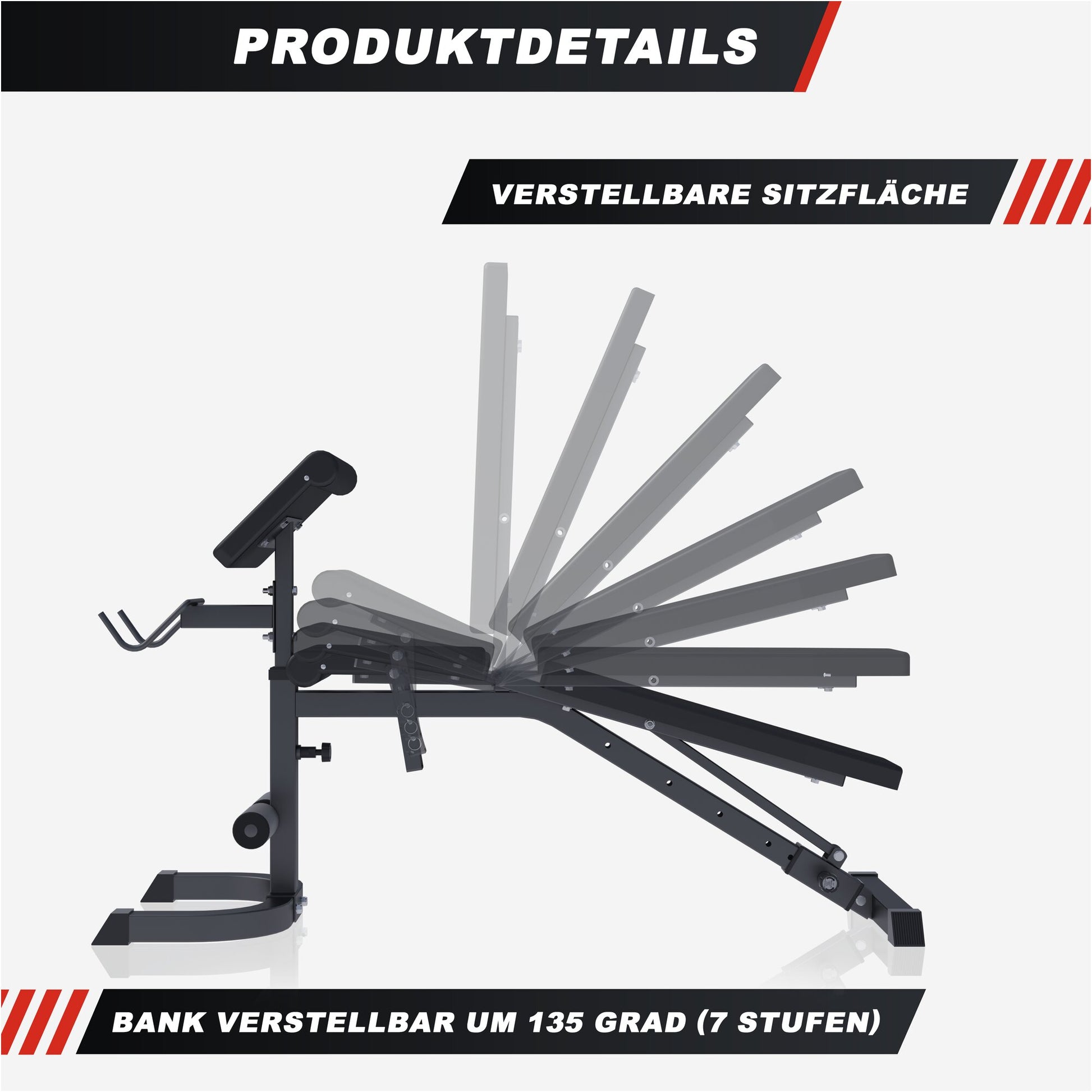Verstellbare Schrägbank mit Curlpult Weiß/Schwarz - Gorilla Sports DE