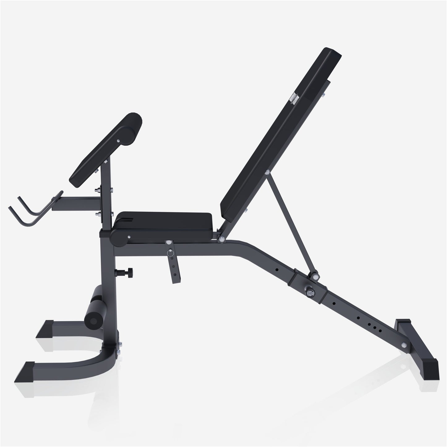 Verstellbare Schrägbank mit Curlpult Weiß/Schwarz - Gorilla Sports DE