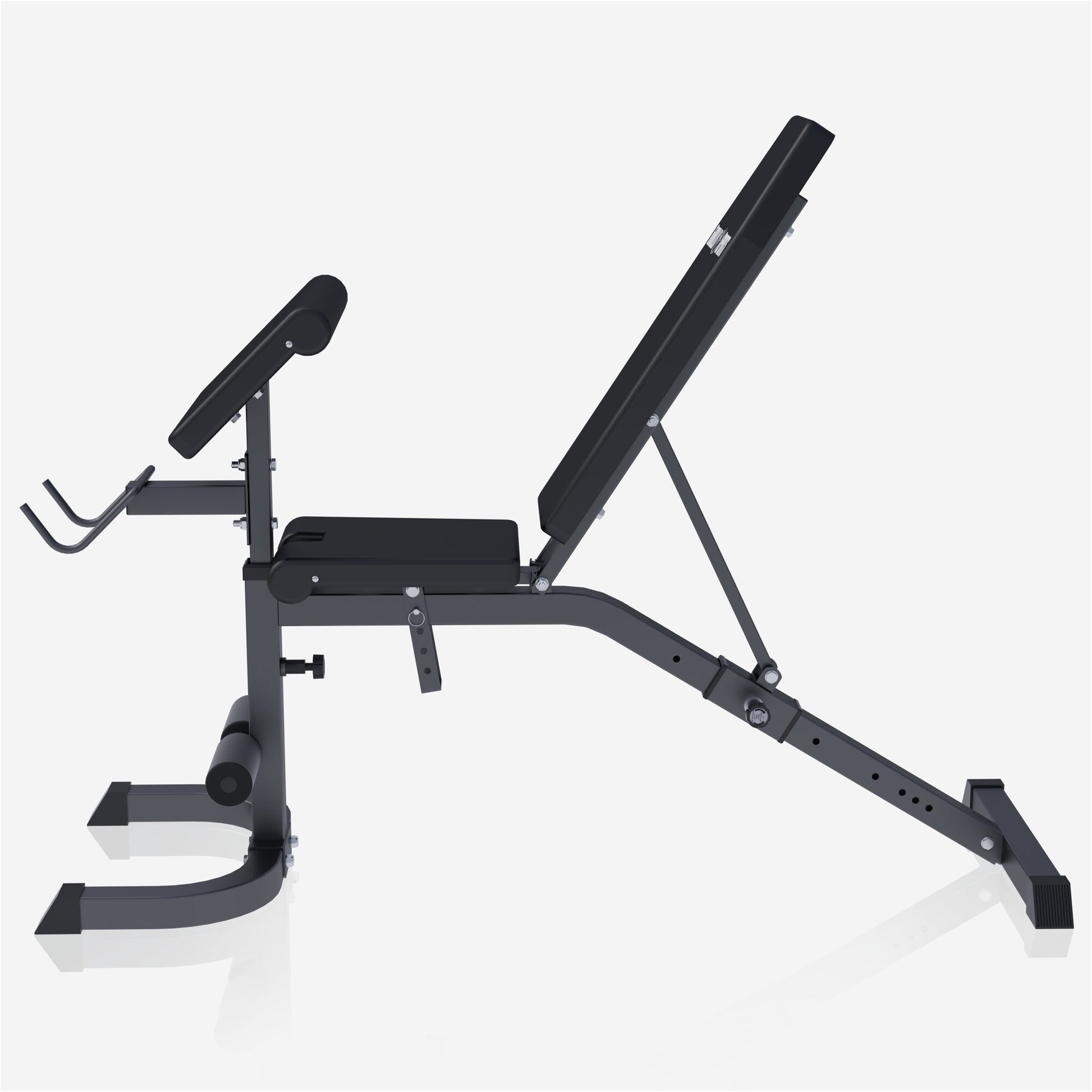 Verstellbare Schrägbank mit Curlpult Weiß/Schwarz - Gorilla Sports DE