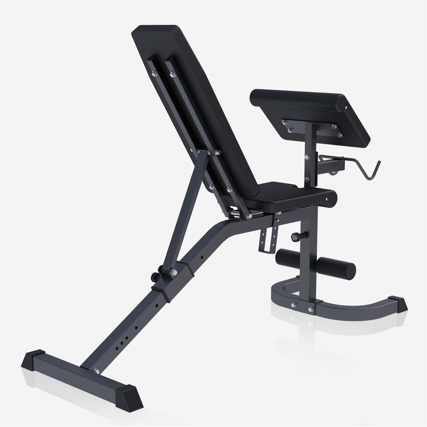 Verstellbare Schrägbank mit Curlpult Weiß/Schwarz - Gorilla Sports DE
