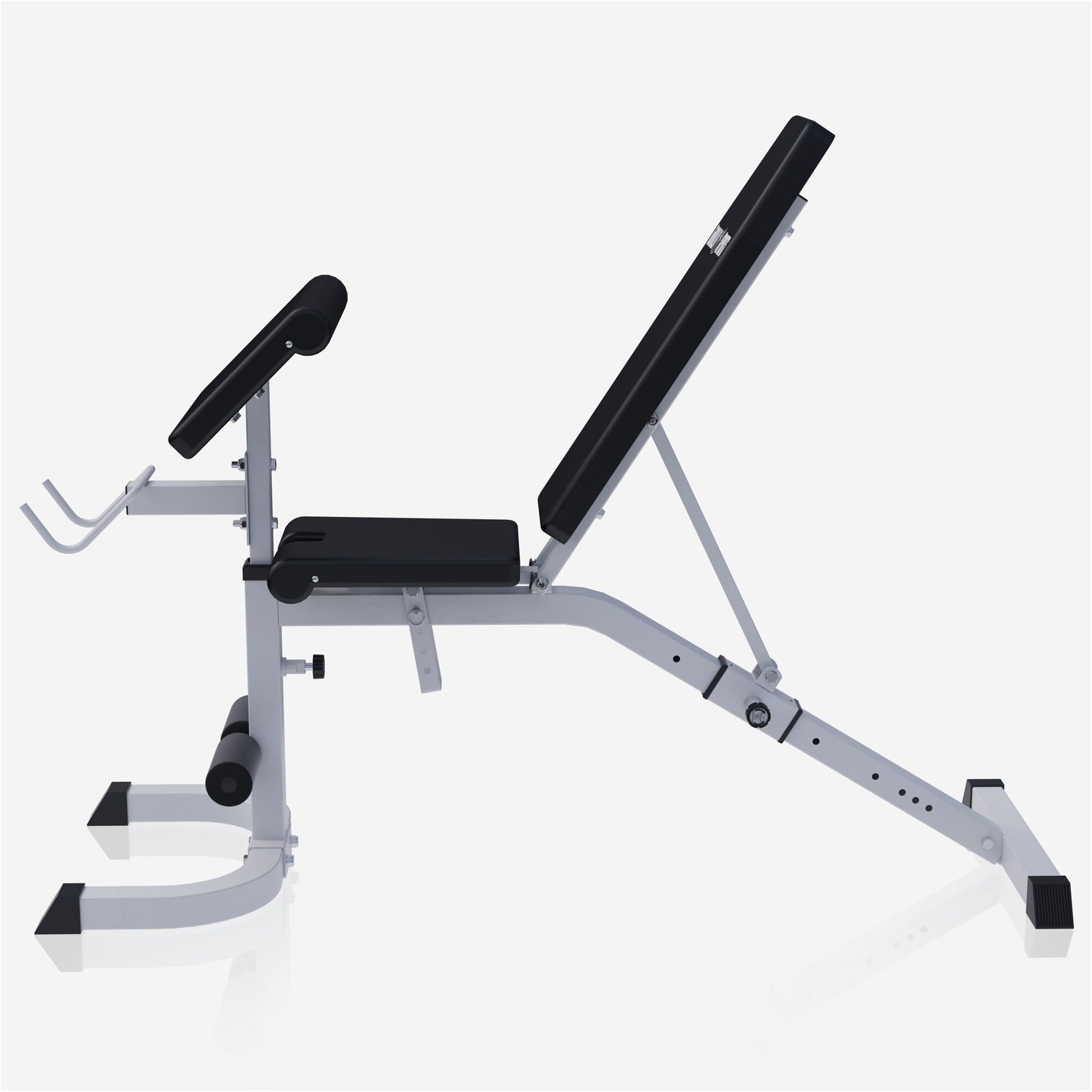 Verstellbare Schrägbank mit Curlpult Weiß/Schwarz - Gorilla Sports DE